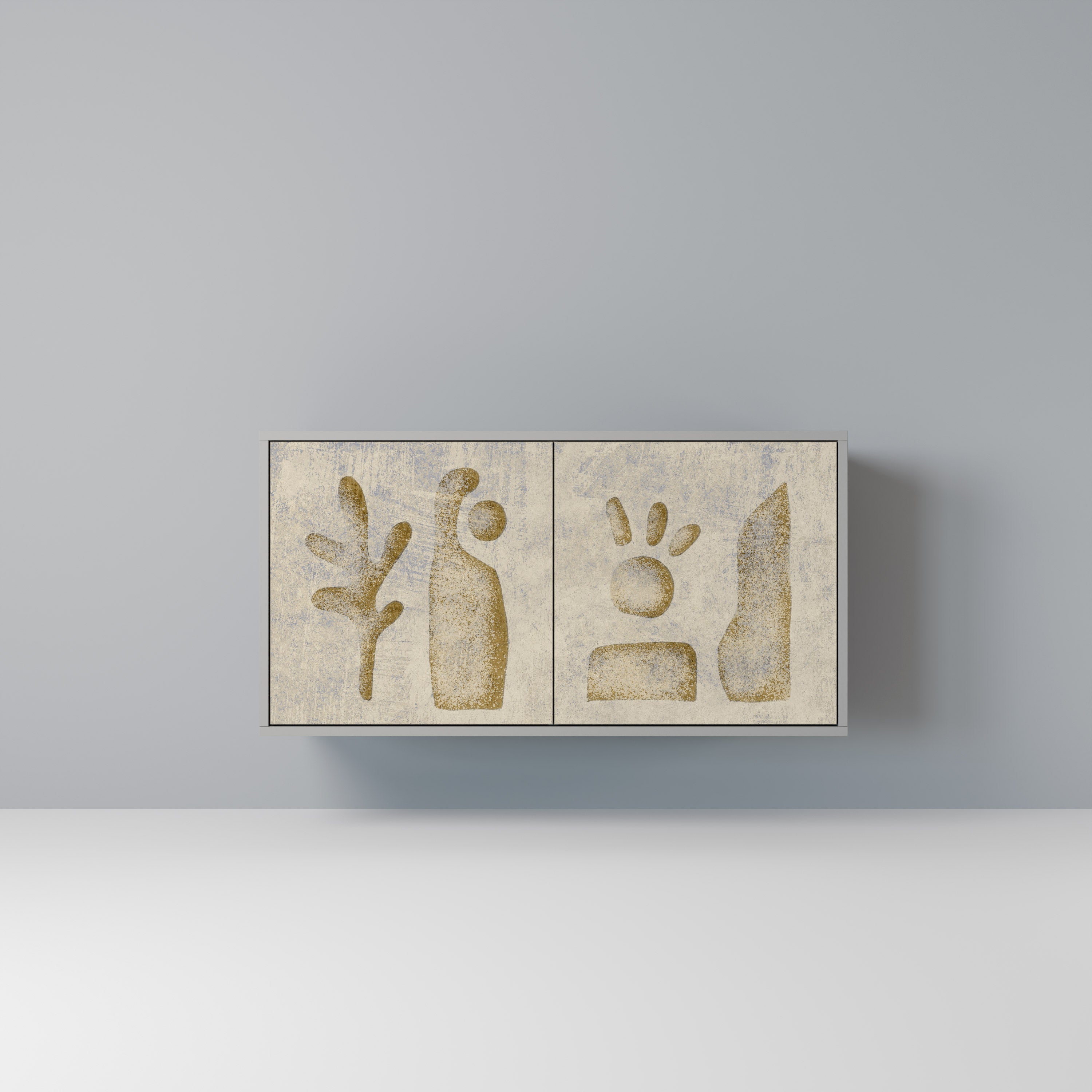 Buffet 2 portes SAND SCULPTURES finition grise