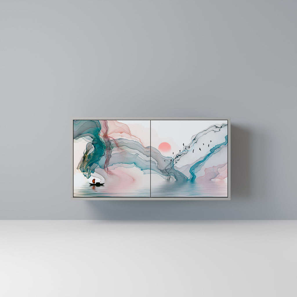 Buffet 2 portes VELVET CROSSING finition grise