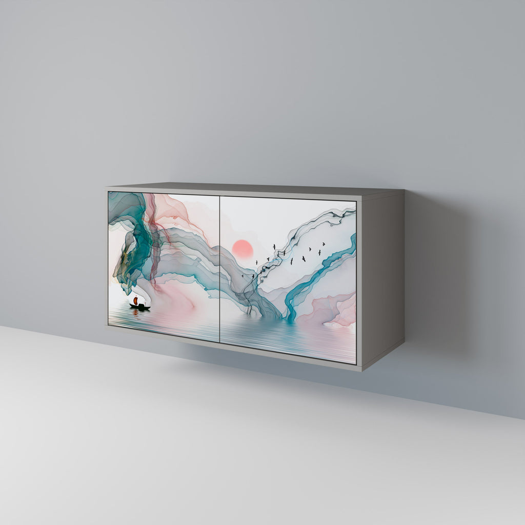 Buffet 2 portes VELVET CROSSING finition grise