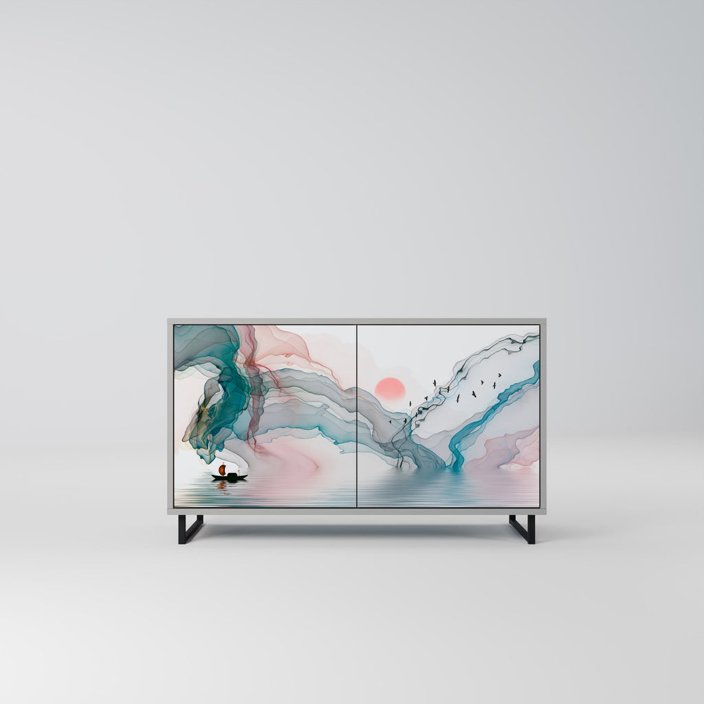 Buffet 2 portes VELVET CROSSING finition grise