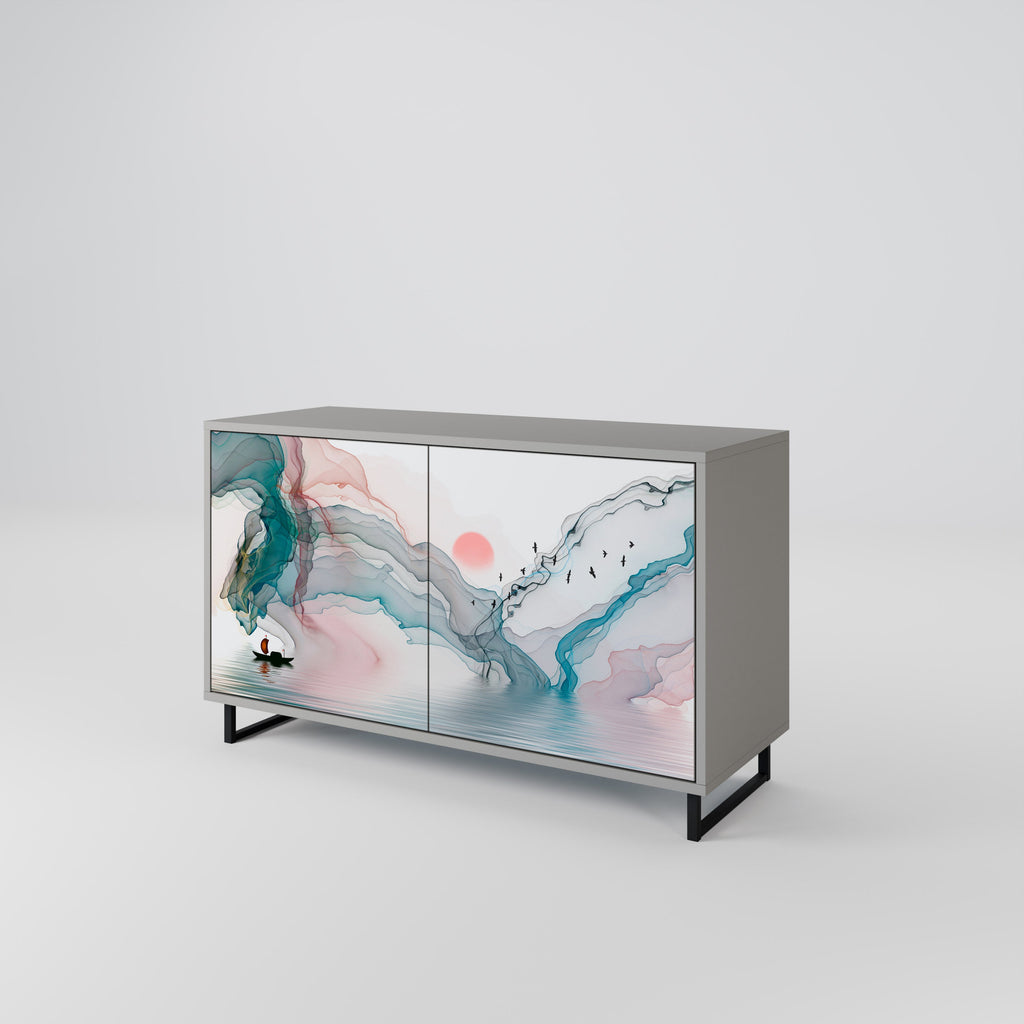 Buffet 2 portes VELVET CROSSING finition grise