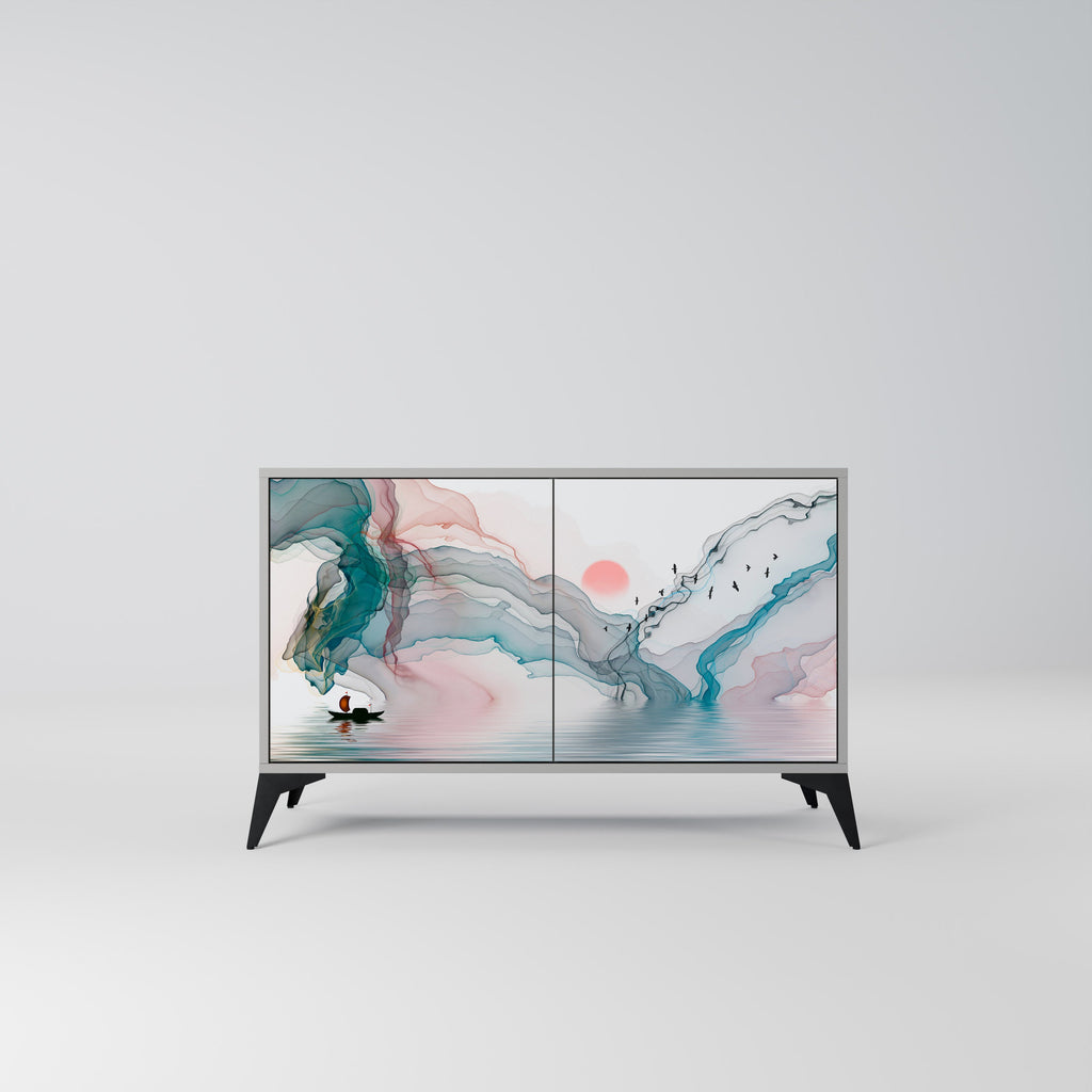 Buffet 2 portes VELVET CROSSING finition grise