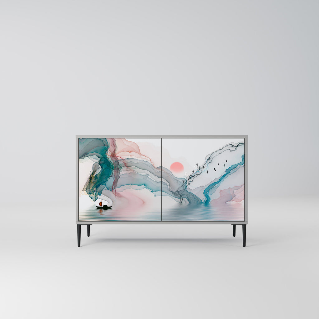 Buffet 2 portes VELVET CROSSING finition grise