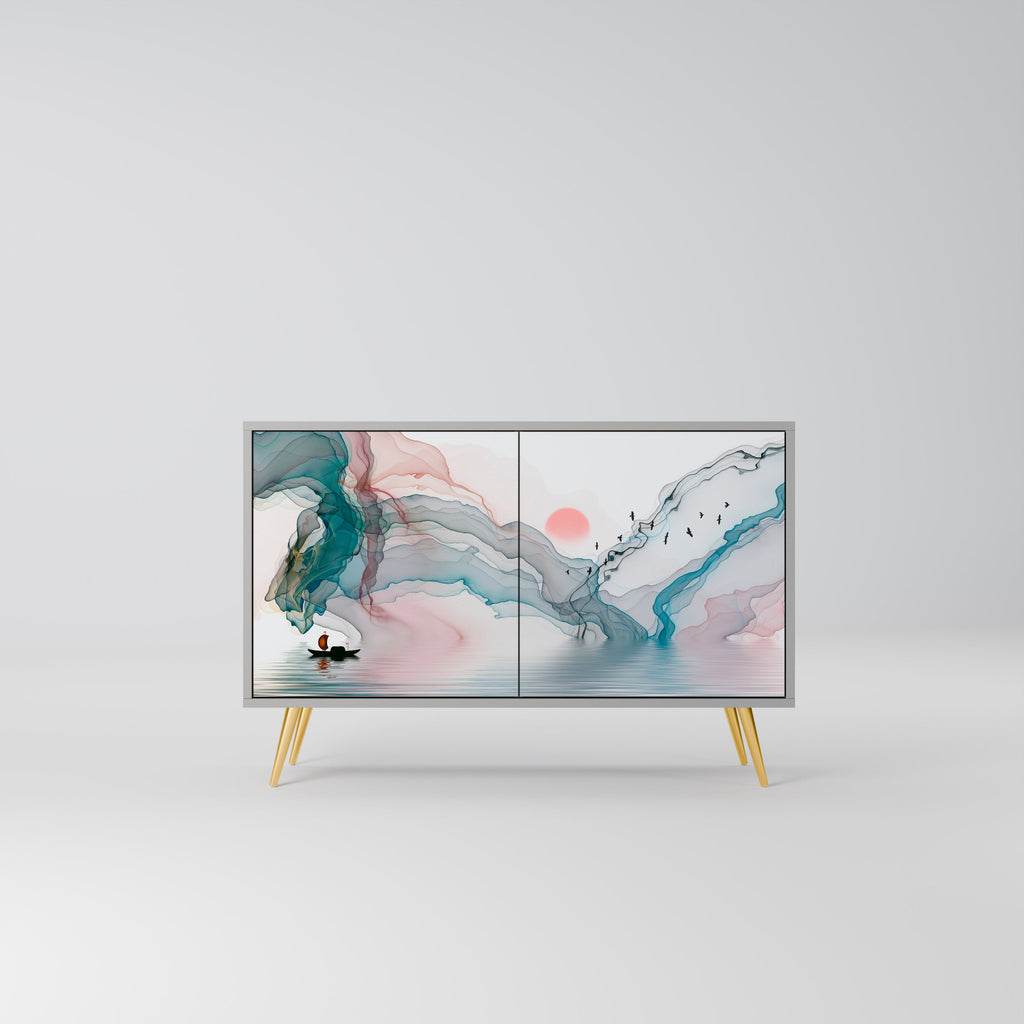 Buffet 2 portes VELVET CROSSING finition grise