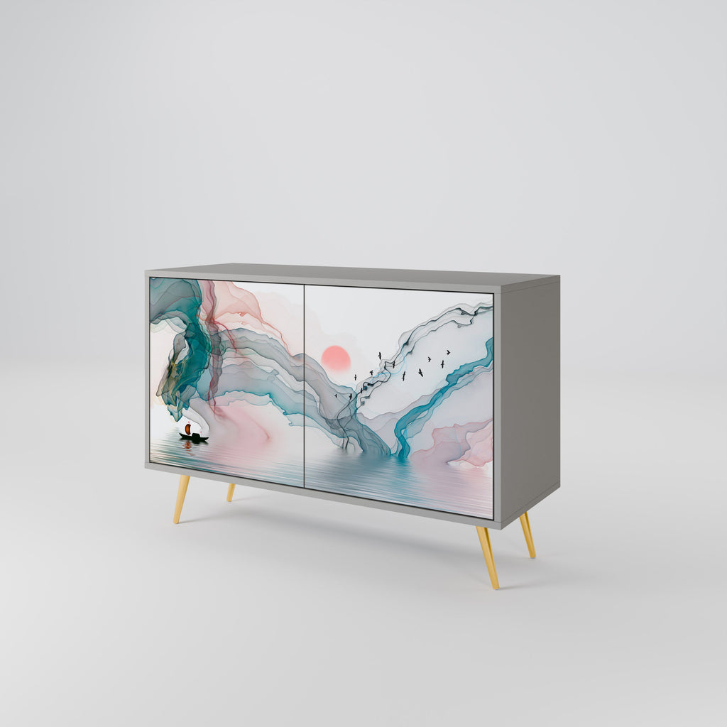 Buffet 2 portes VELVET CROSSING finition grise