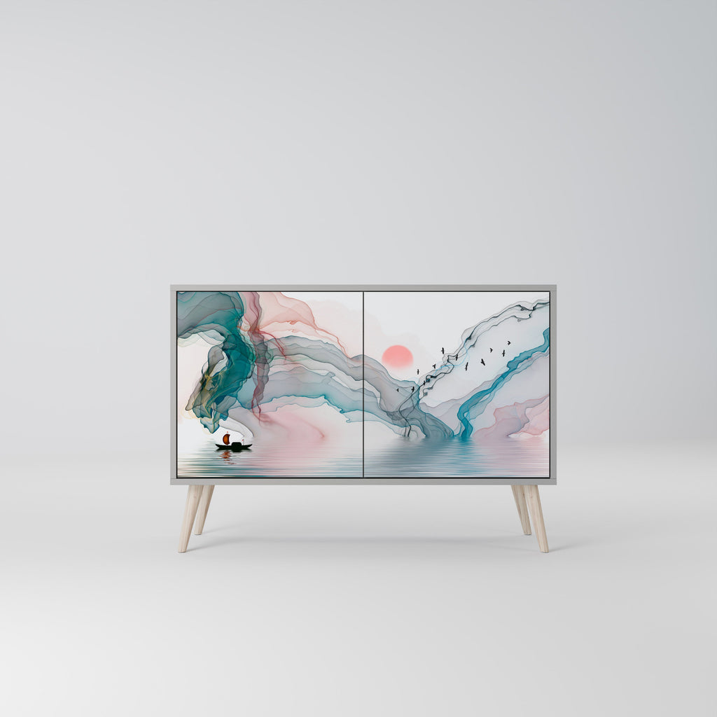 Buffet 2 portes VELVET CROSSING finition grise