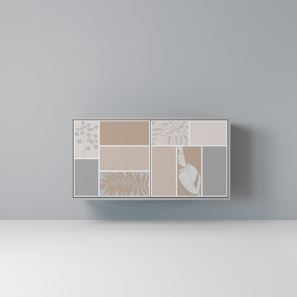 Buffet 2 portes FORMES TROPICALES finition grise