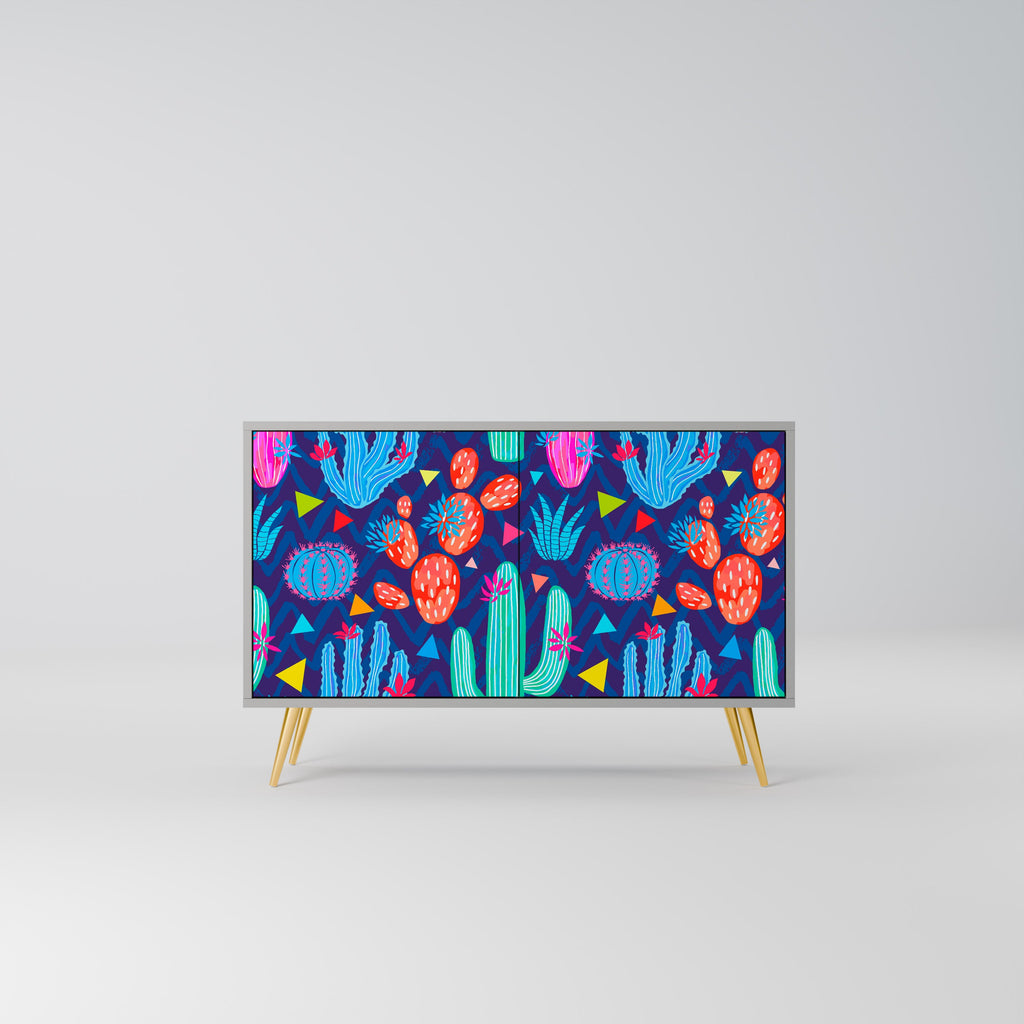 Buffet 2 portes CACTUS VIBES finition grise