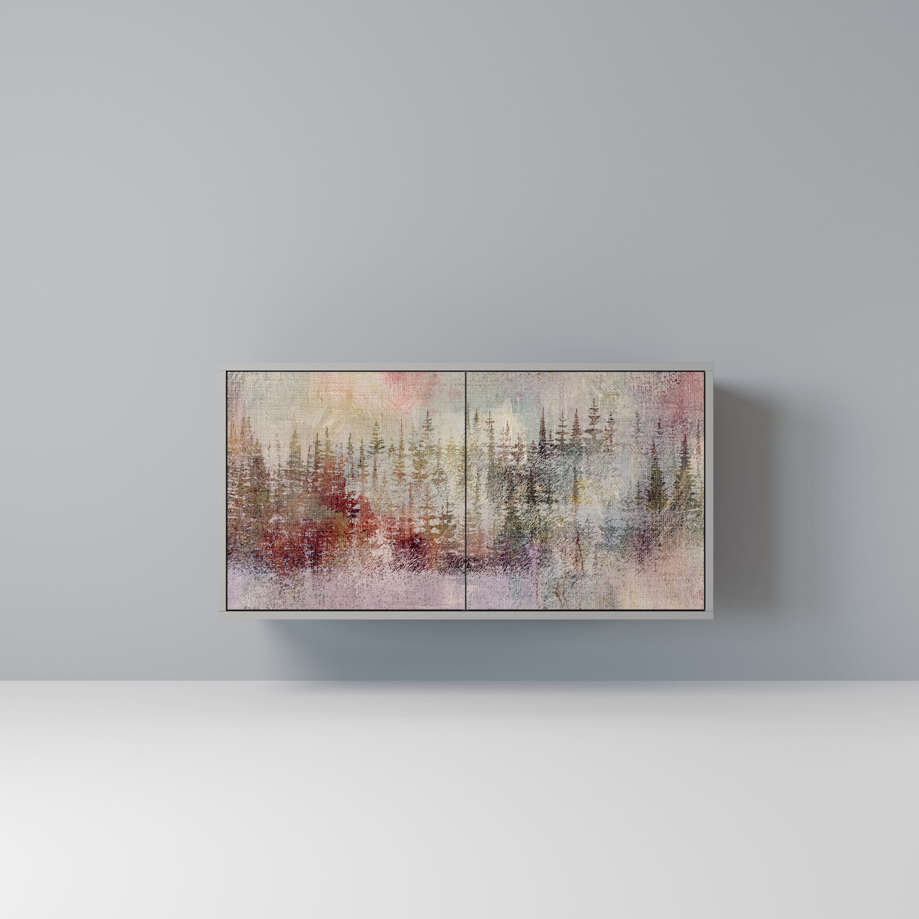 Buffet 2 portes VEILED SUMMIT finition grise