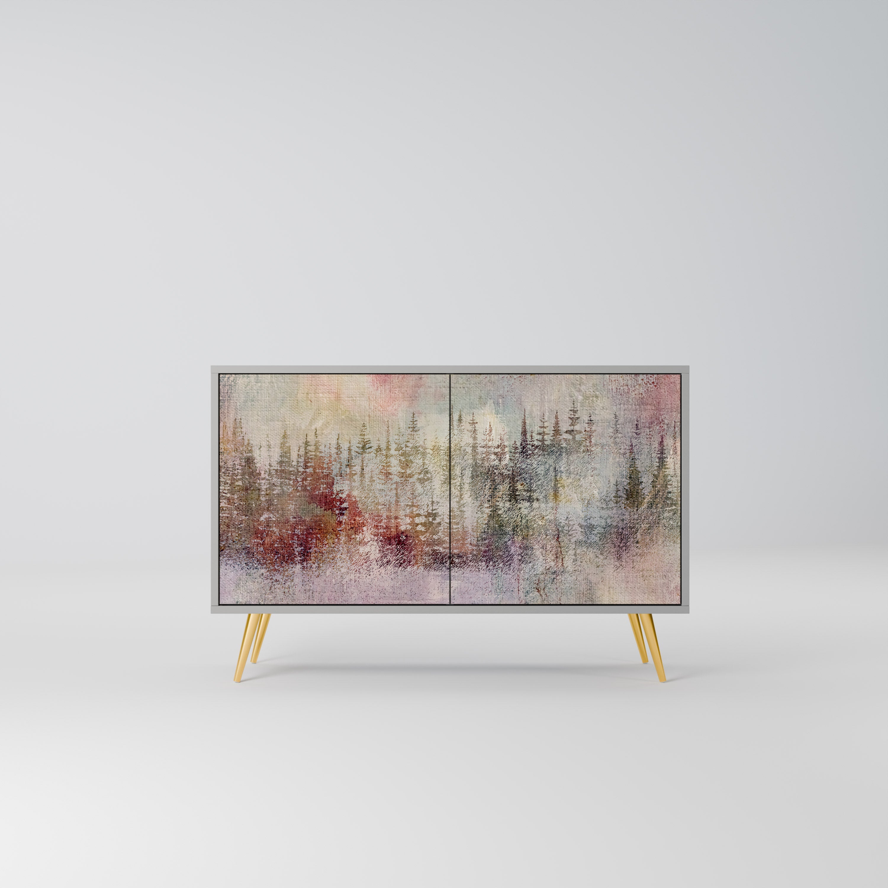 Buffet 2 portes VEILED SUMMIT finition grise