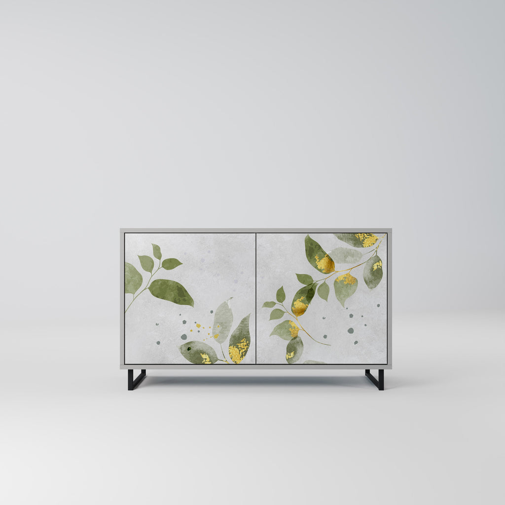 ELEGANT BOTANICS 2-Door Sideboard in Grey Finish