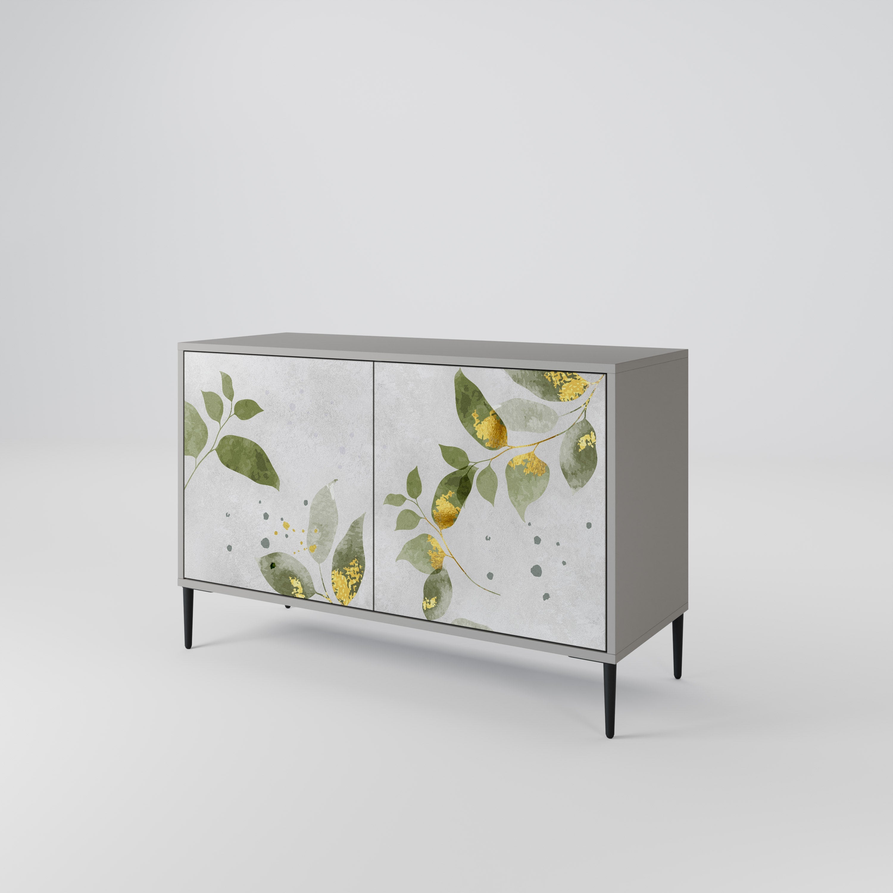 Buffet 2 portes ELEGANT BOTANICS finition grise