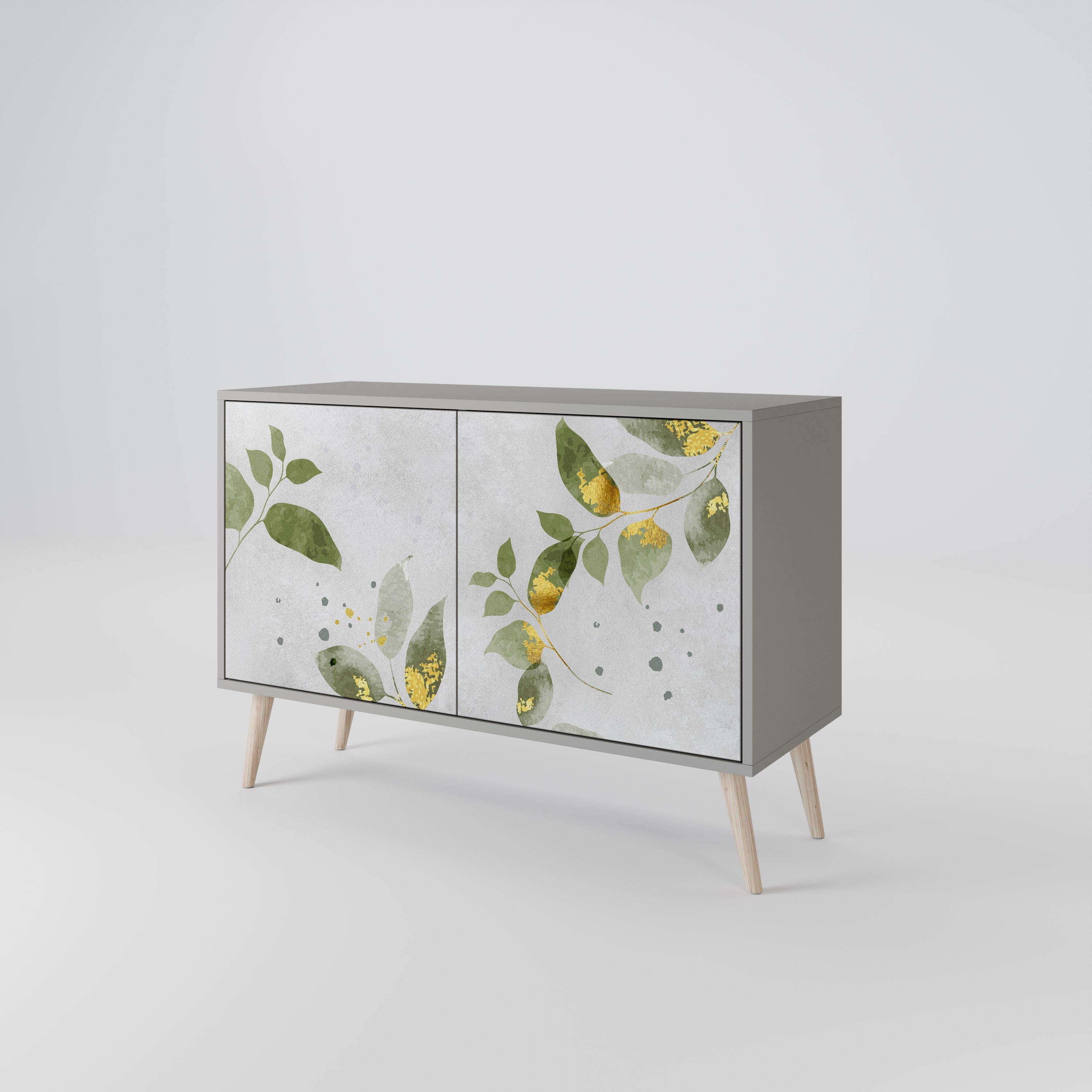 Buffet 2 portes ELEGANT BOTANICS finition grise