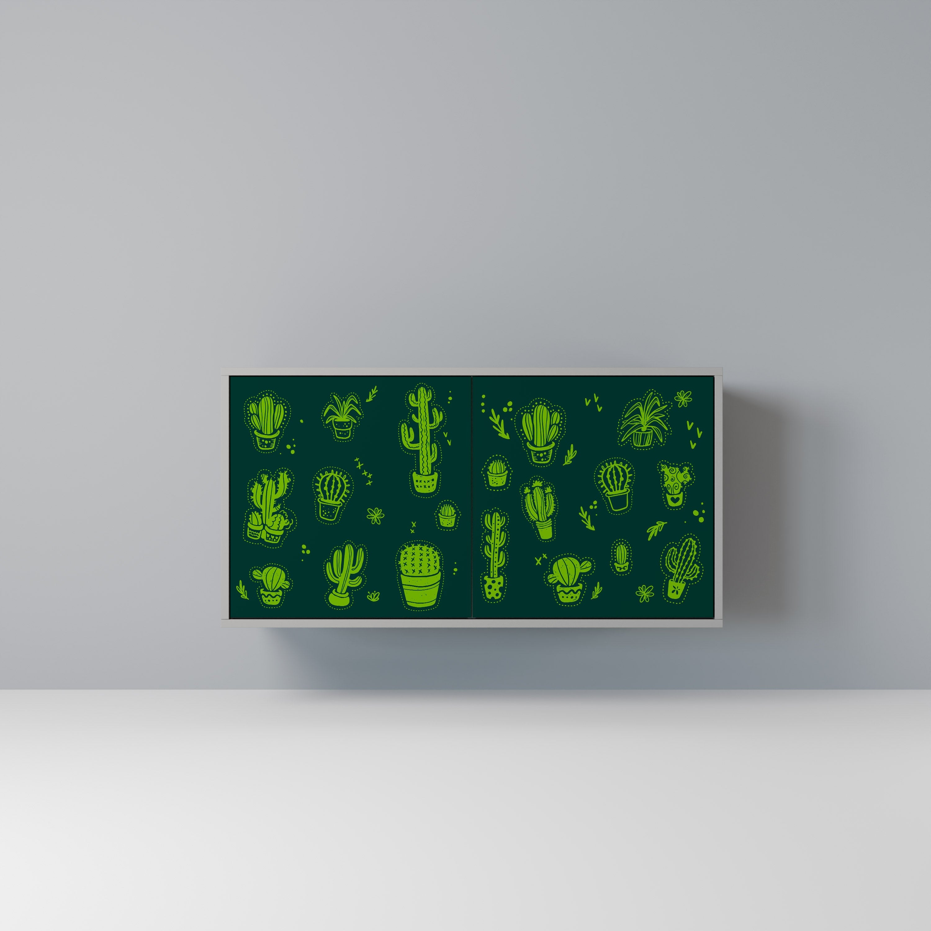 Buffet 2 portes DESERT GREEN finition grise