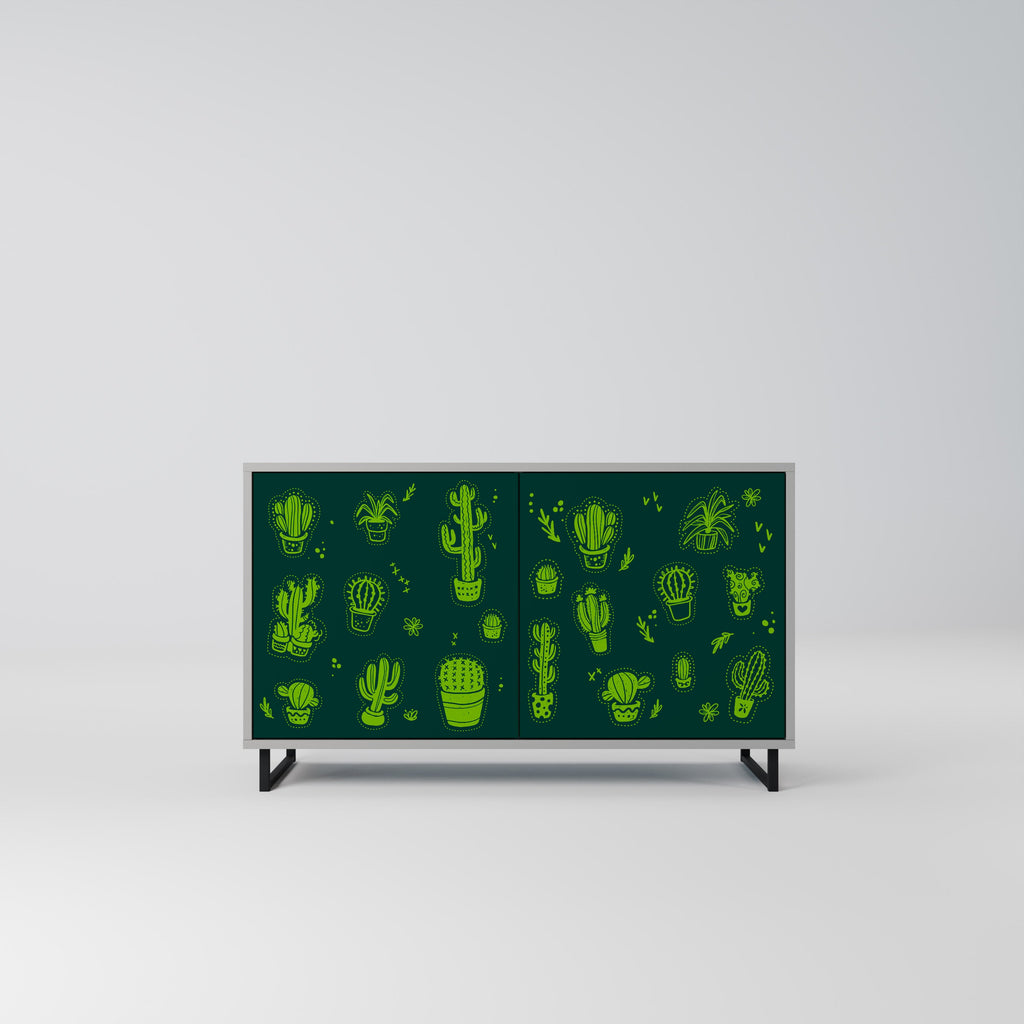 Buffet 2 portes DESERT GREEN finition grise