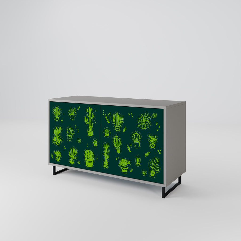 Buffet 2 portes DESERT GREEN finition grise