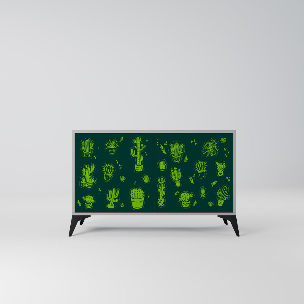 Buffet 2 portes DESERT GREEN finition grise