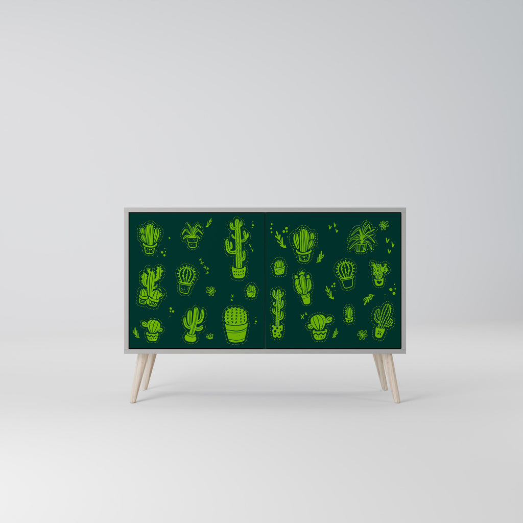 Buffet 2 portes DESERT GREEN finition grise