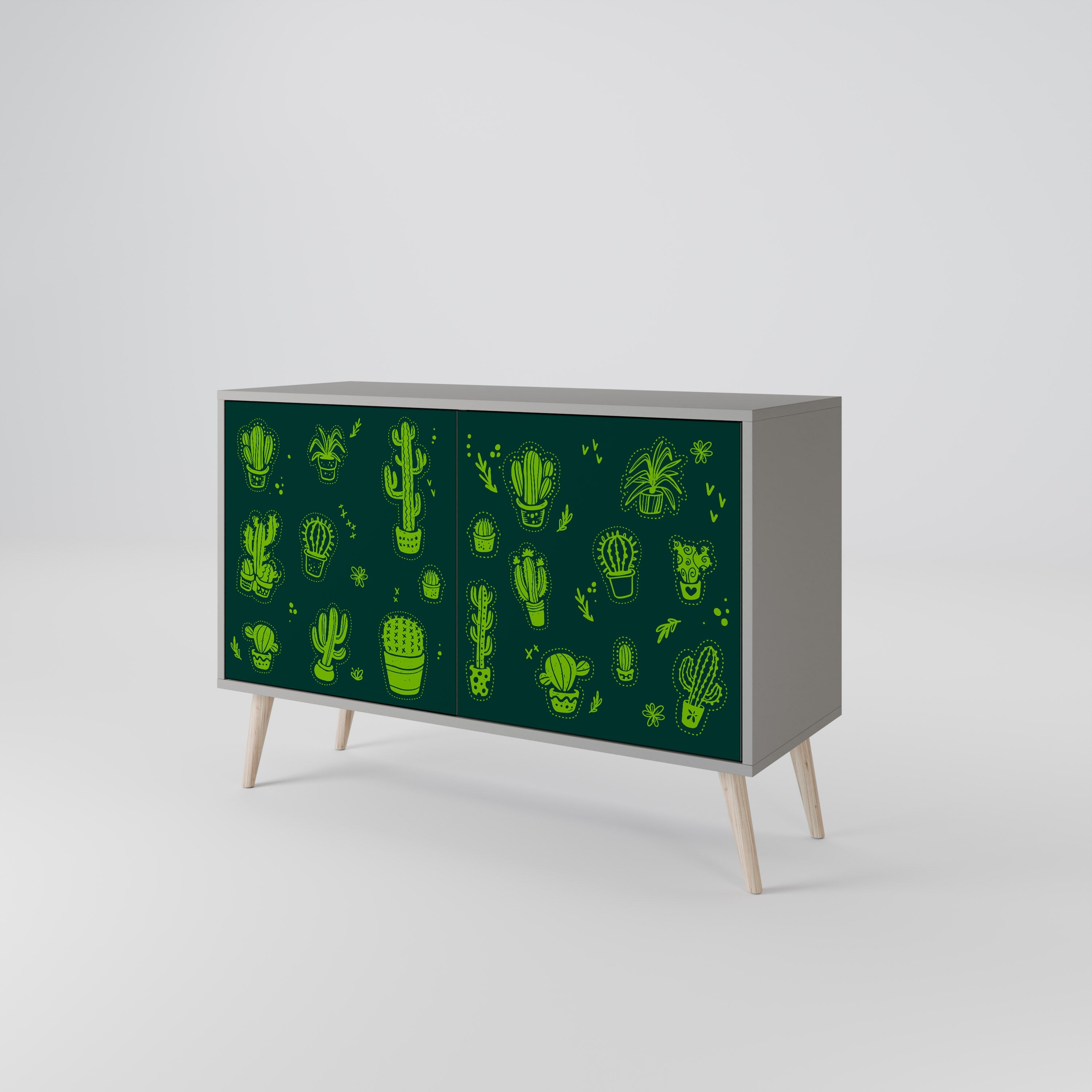 Buffet 2 portes DESERT GREEN finition grise