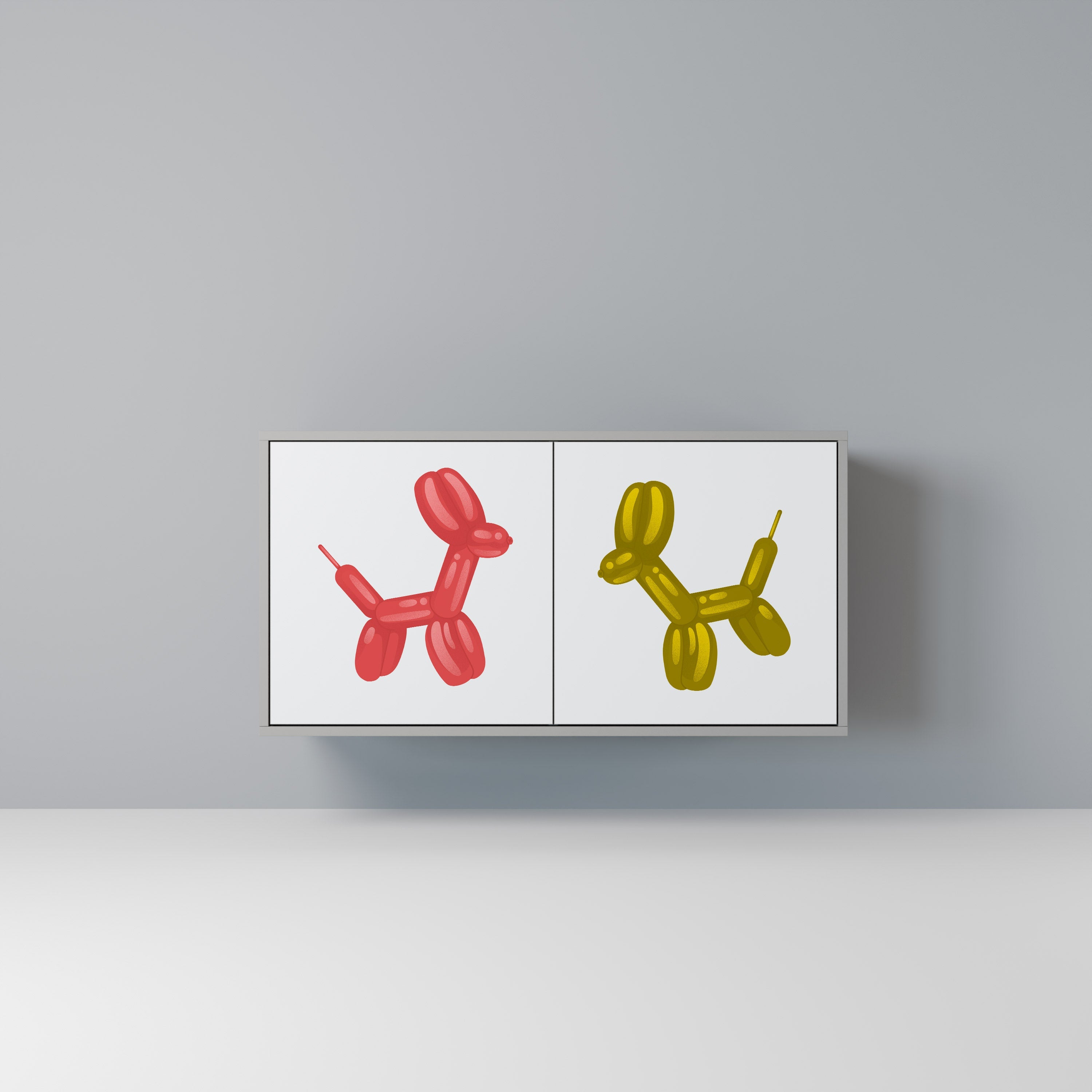 Buffet 2 portes CHILDHOOD MEMORY en finition grise