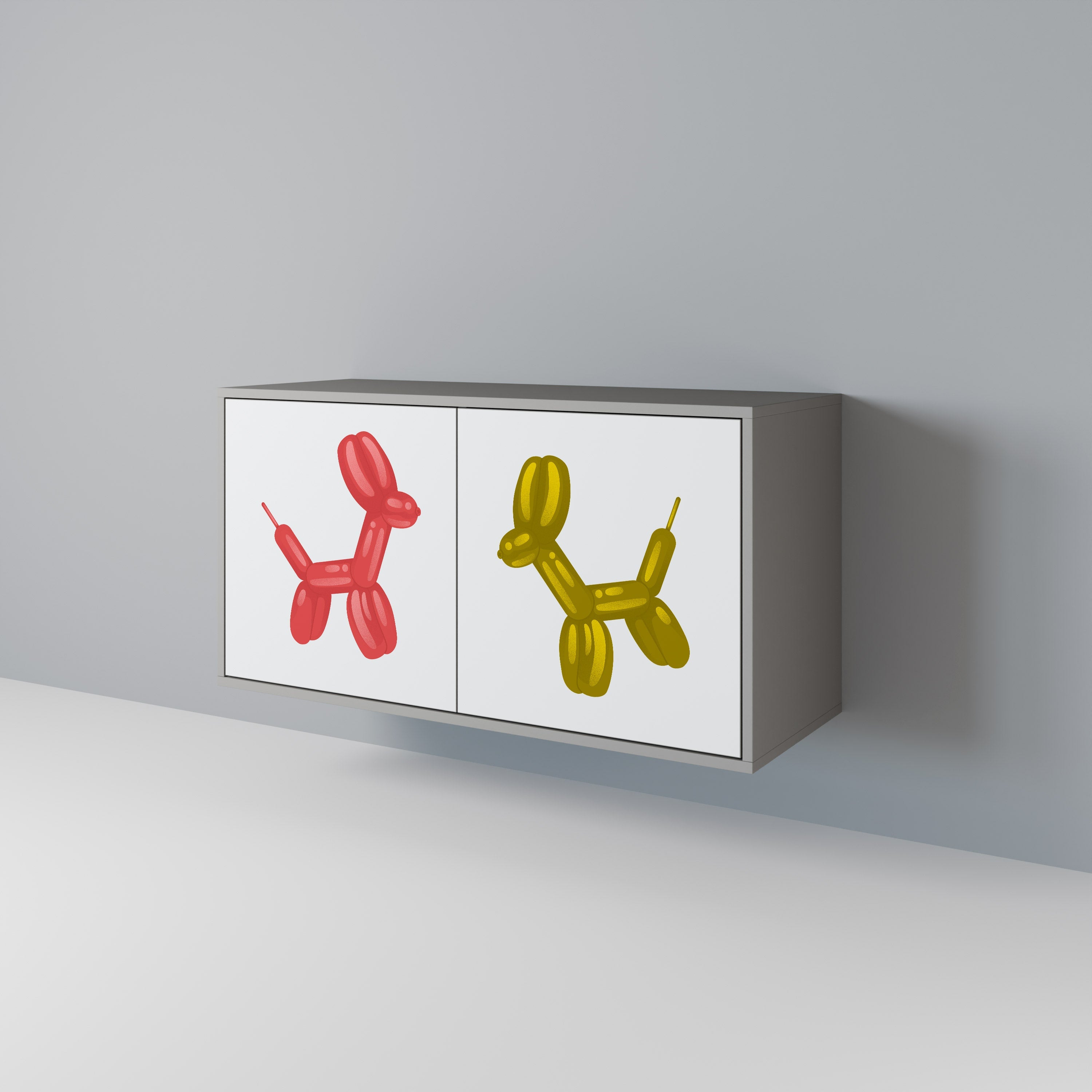 Buffet 2 portes CHILDHOOD MEMORY en finition grise