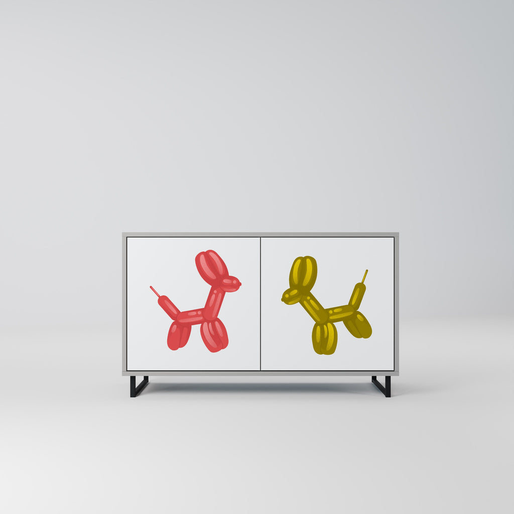 Buffet 2 portes CHILDHOOD MEMORY en finition grise