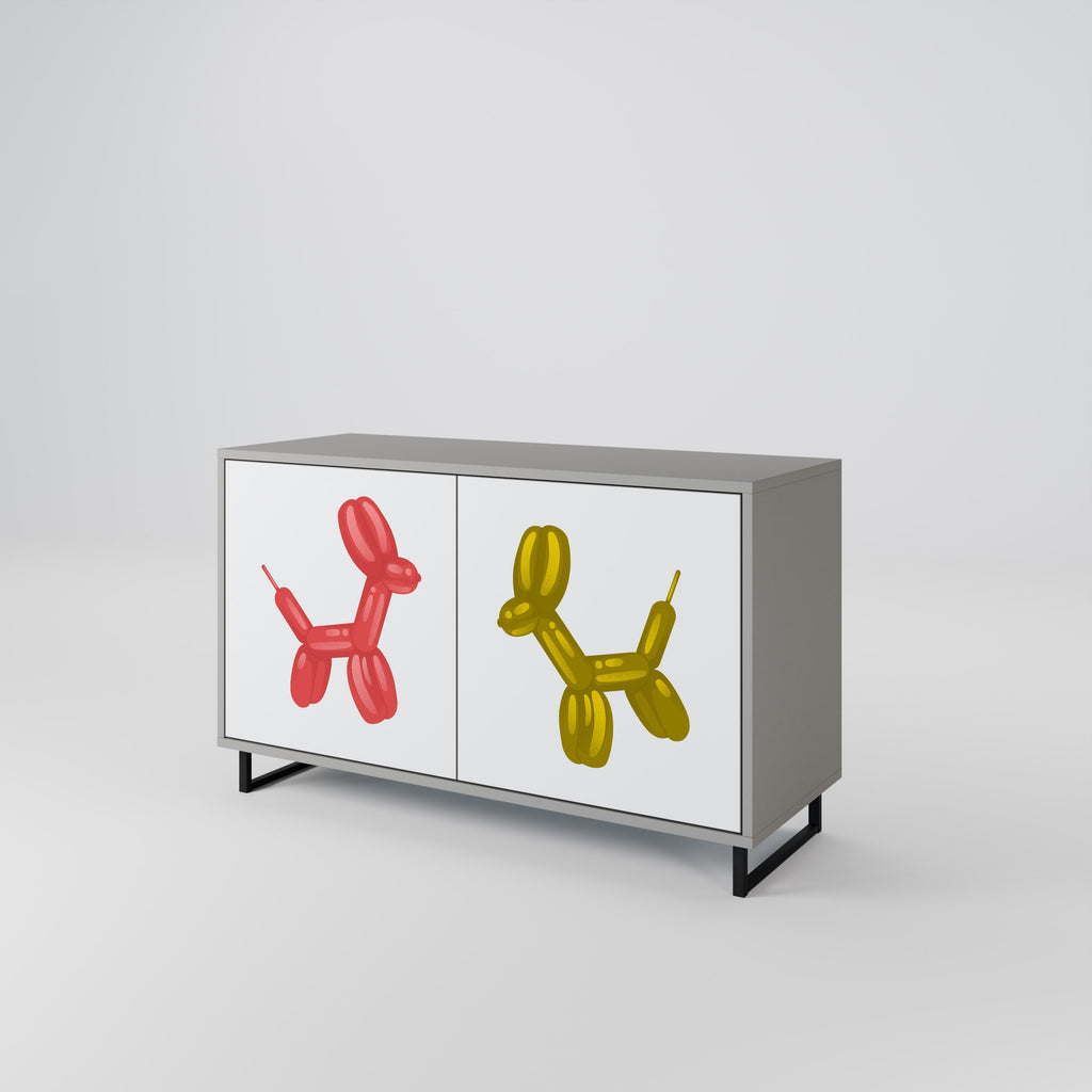 Buffet 2 portes CHILDHOOD MEMORY en finition grise