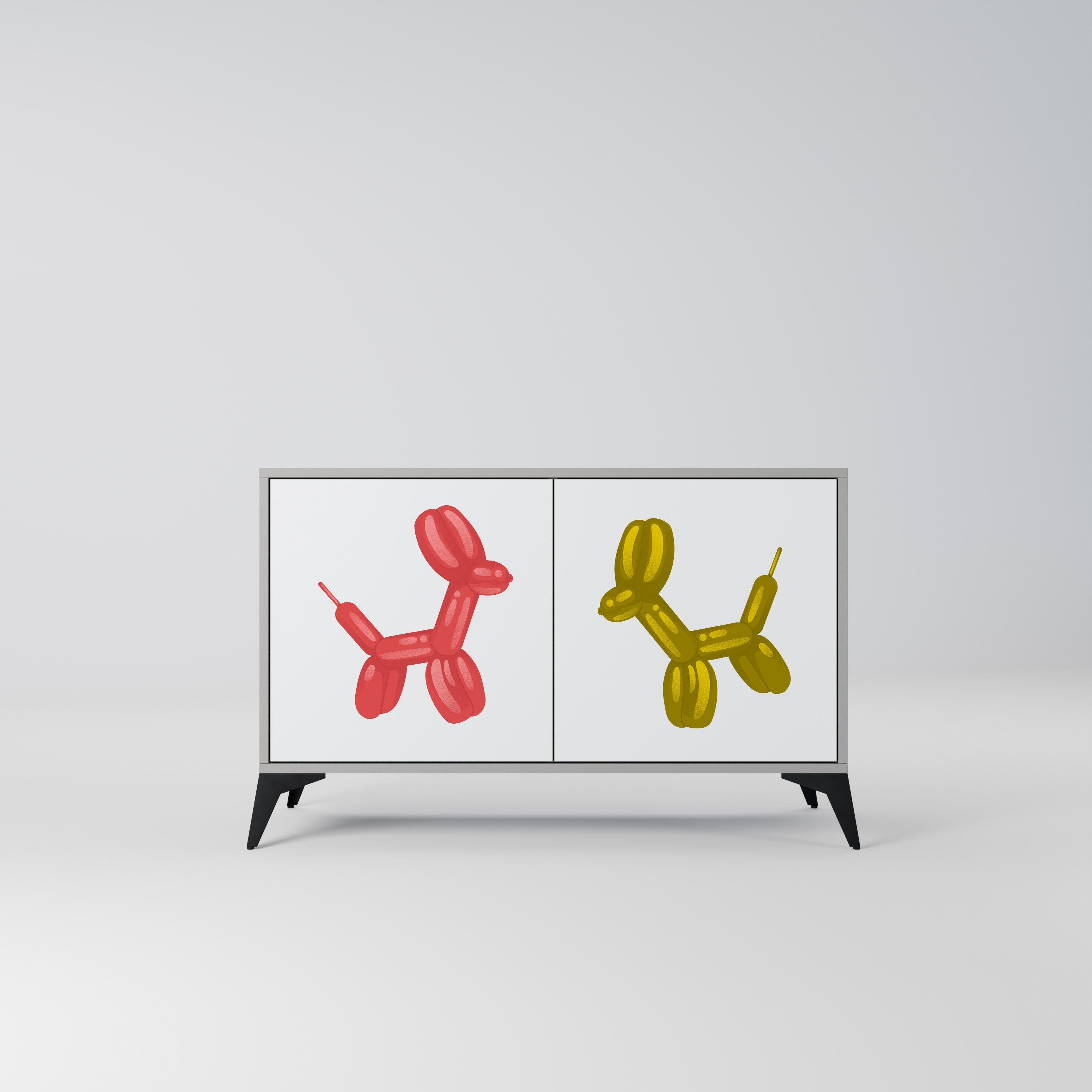 Buffet 2 portes CHILDHOOD MEMORY en finition grise