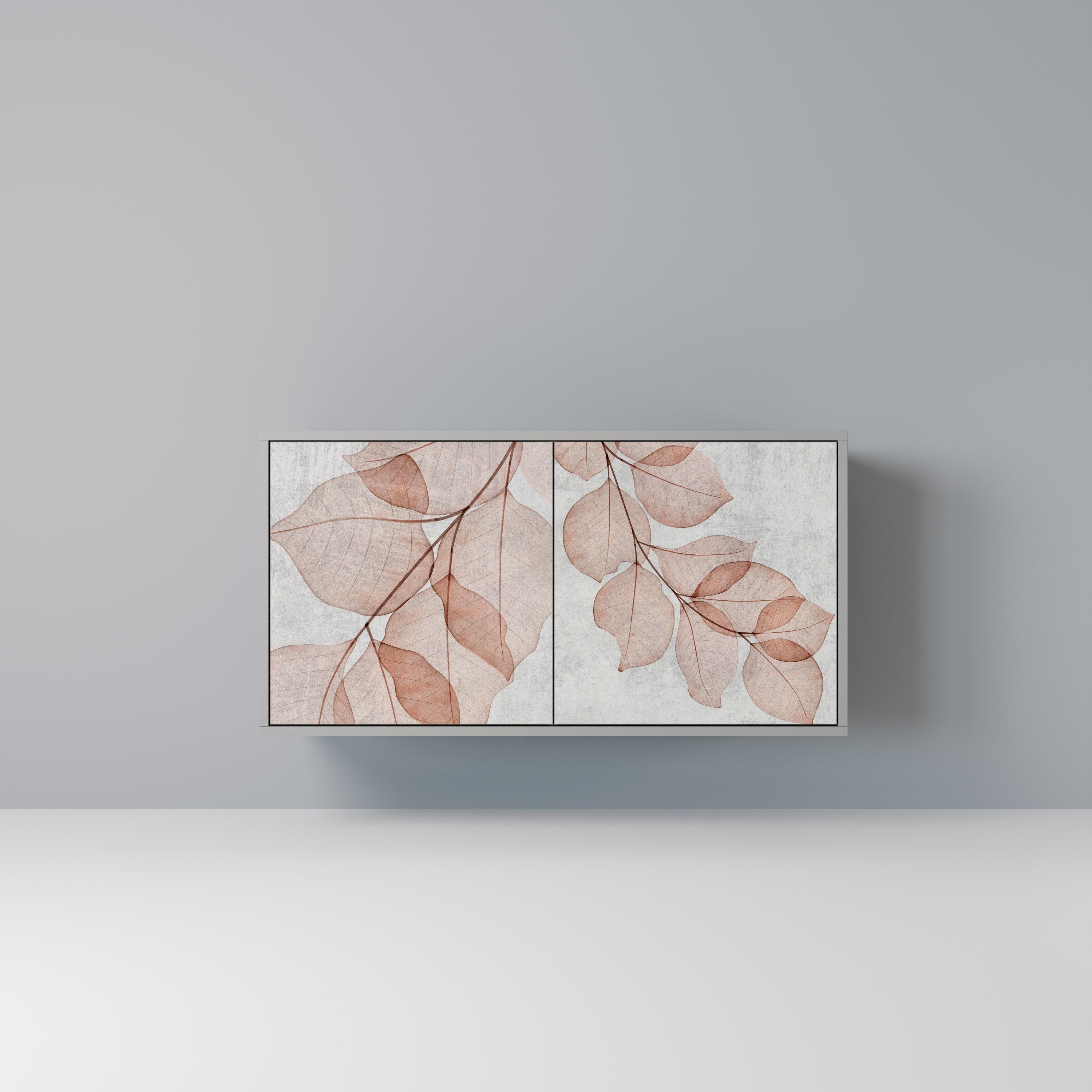 Buffet 2 portes AUTUMN FRAGILITY, finition grise