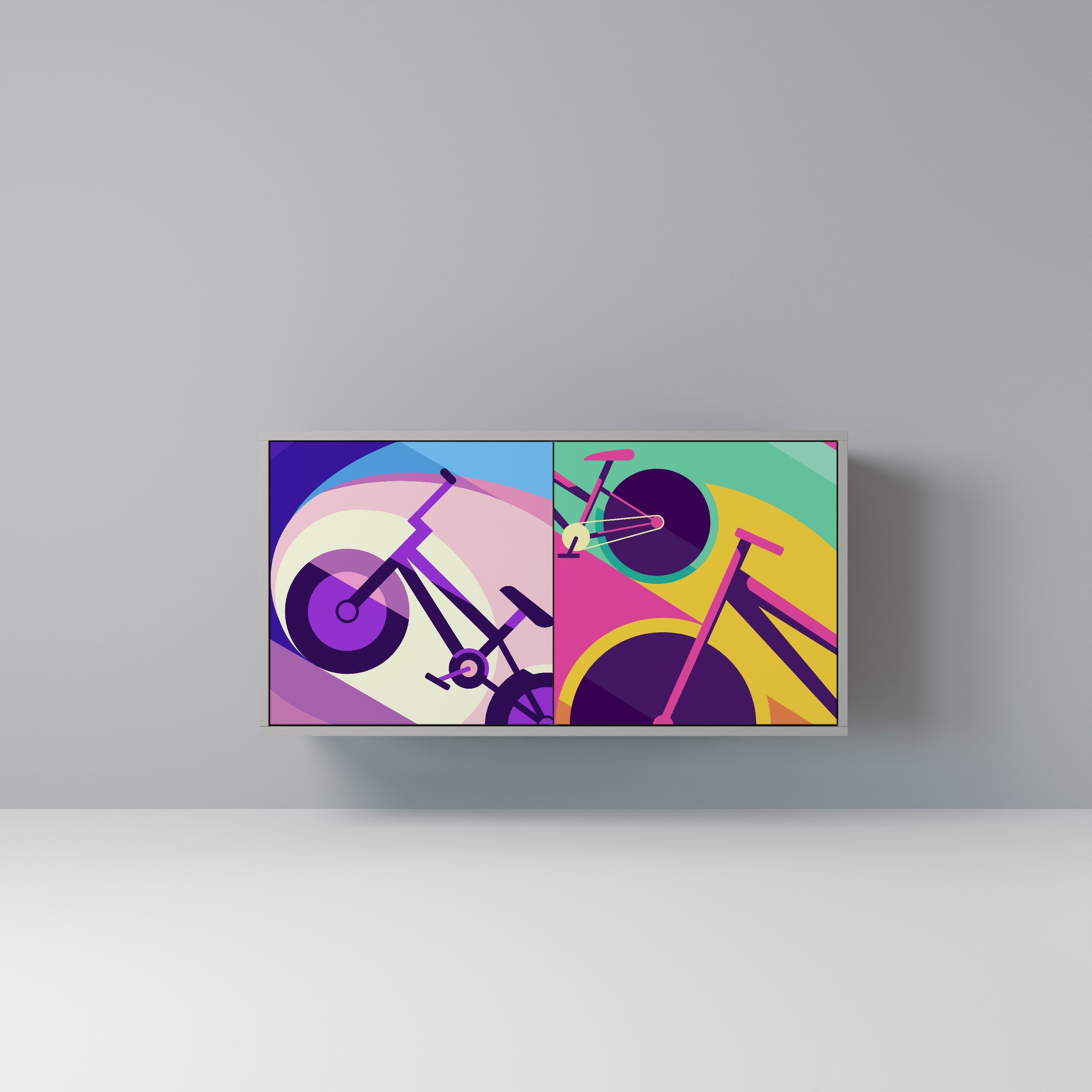 Buffet 2 portes BIKE DREAMS finition grise