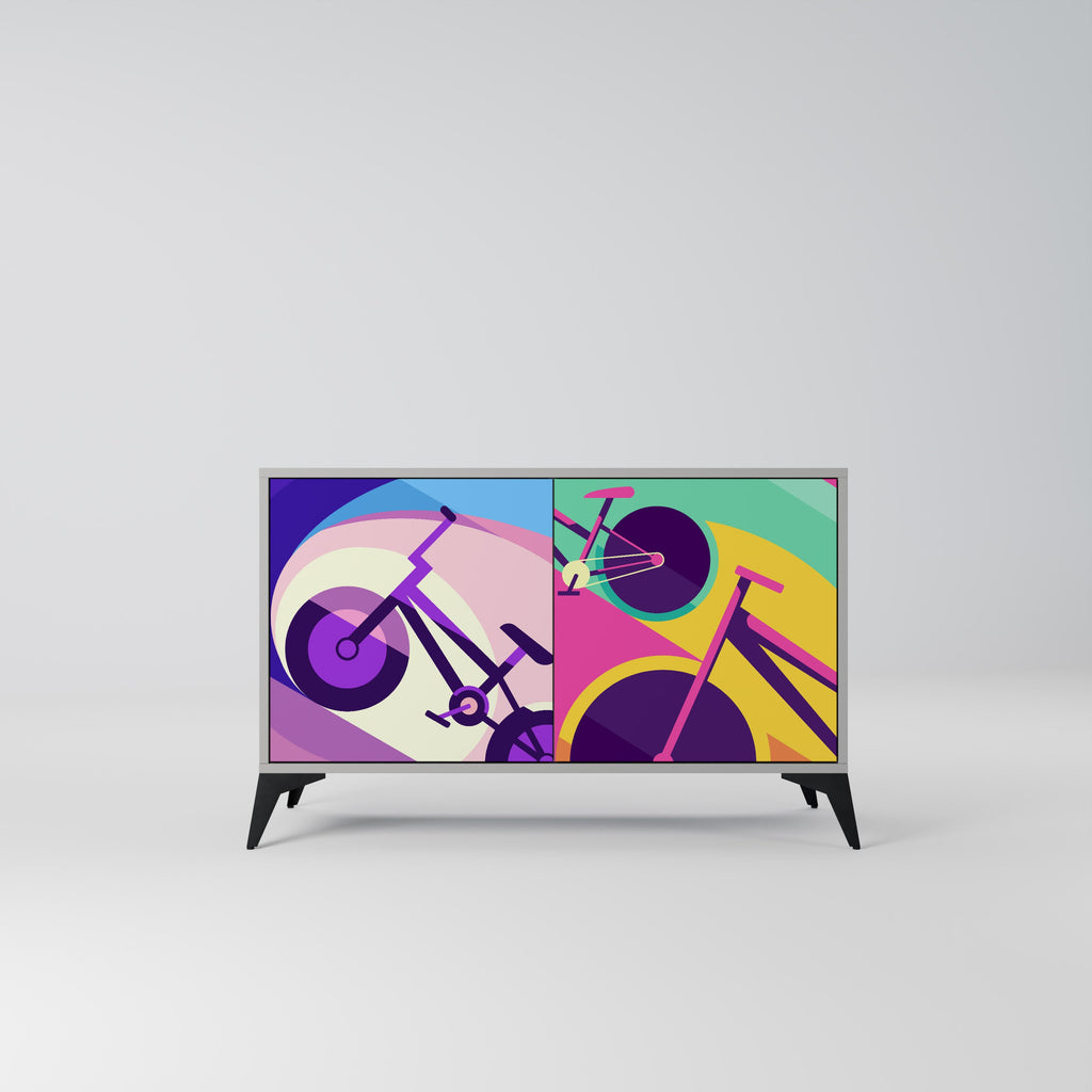 Buffet 2 portes BIKE DREAMS finition grise