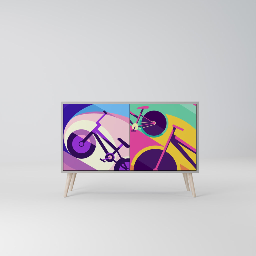 Buffet 2 portes BIKE DREAMS finition grise