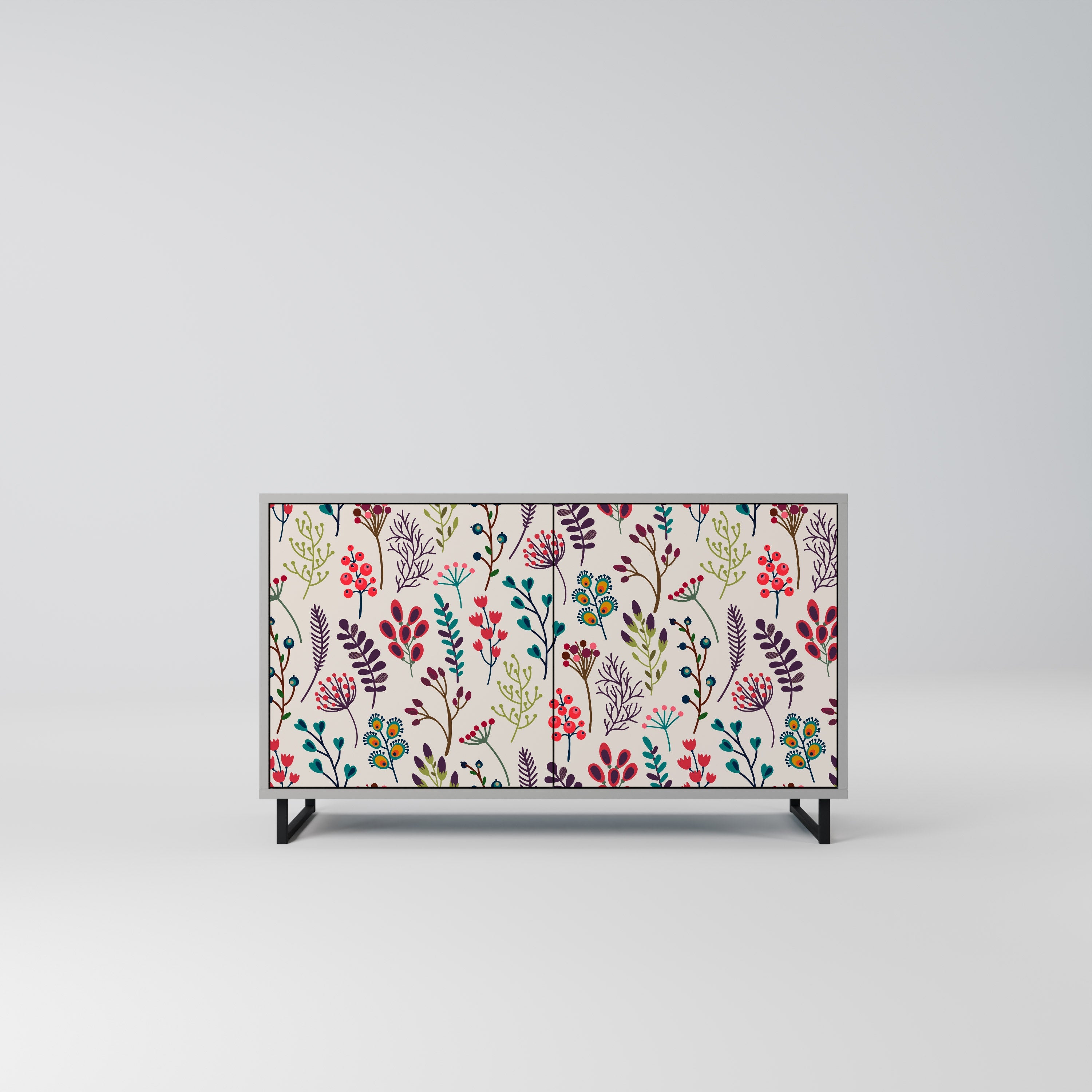 Buffet 2 portes AUTUMN SUNDRIES en finition grise