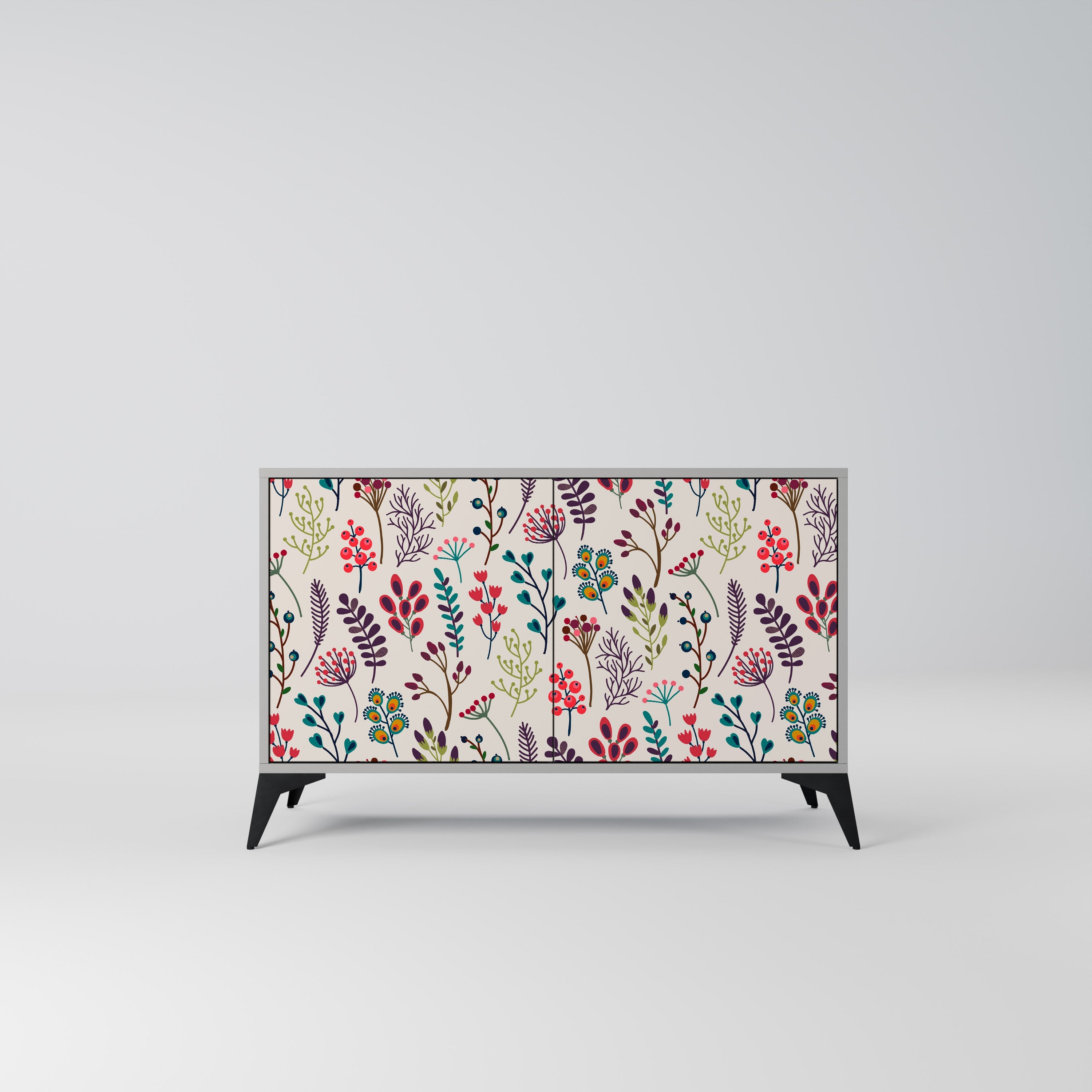 Buffet 2 portes AUTUMN SUNDRIES en finition grise