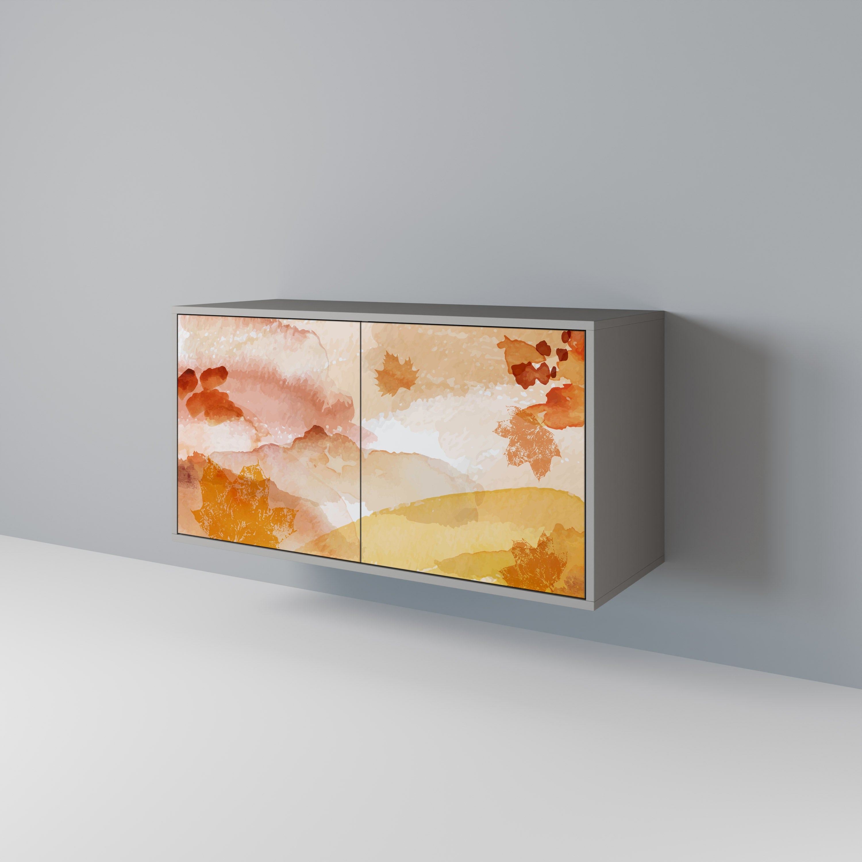 Buffet 2 portes TRACES OF AUTUMN finition grise