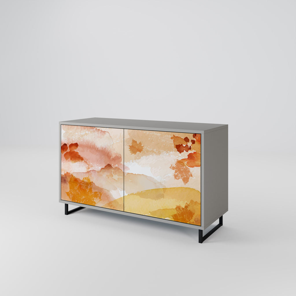 Buffet 2 portes TRACES OF AUTUMN finition grise