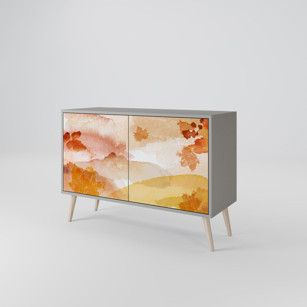 Buffet 2 portes TRACES OF AUTUMN finition grise