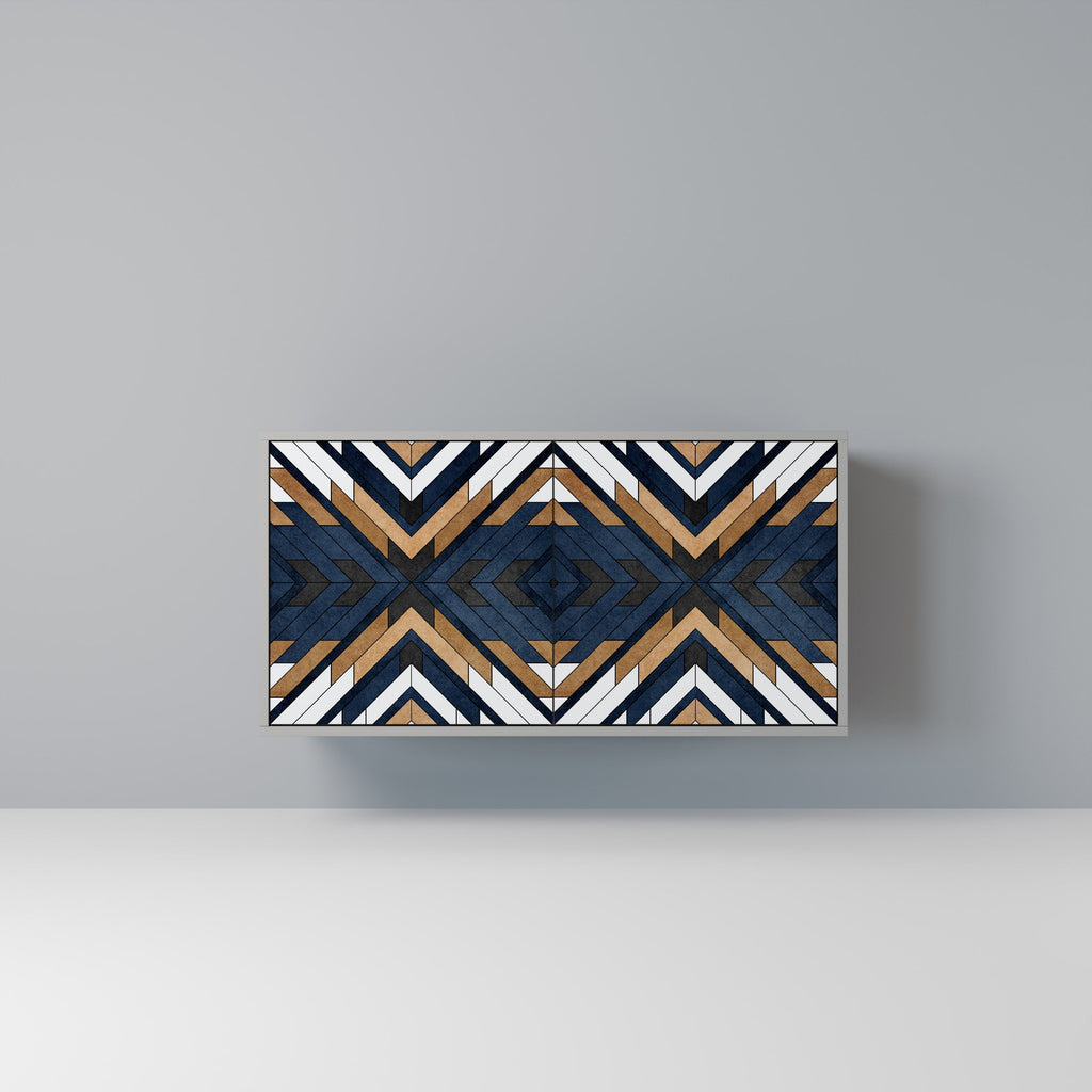 ARTFUL GEOMETRY 2-Door Sideboard in Grey Finish