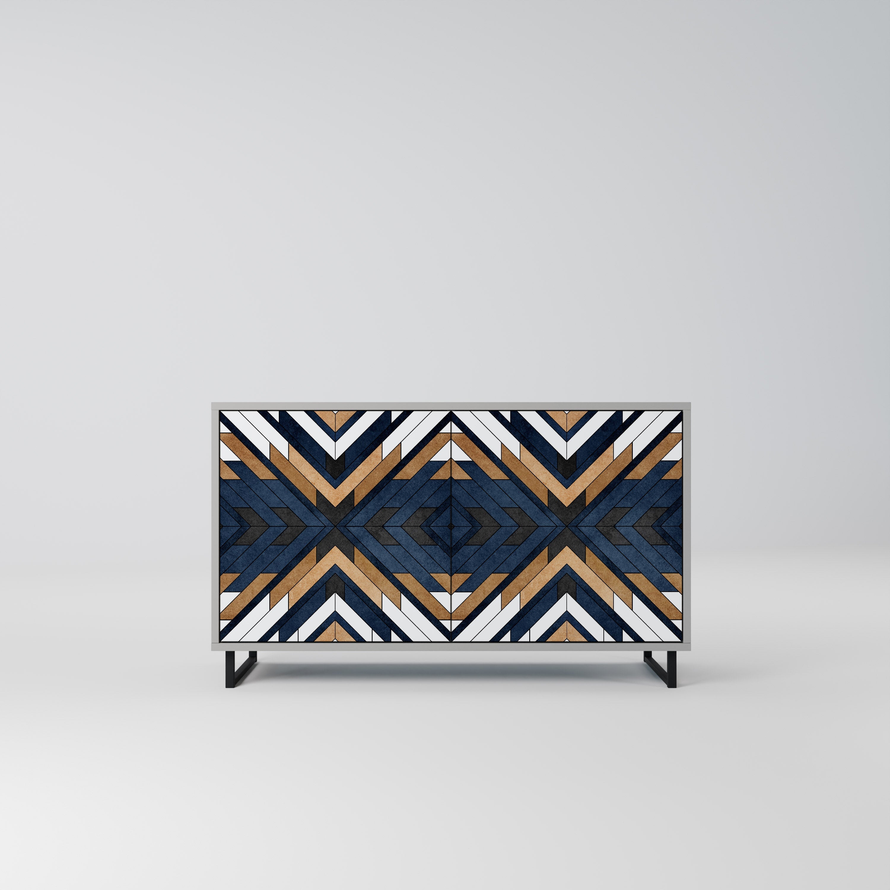 Buffet 2 portes ARTFUL GEOMETRY en finition grise