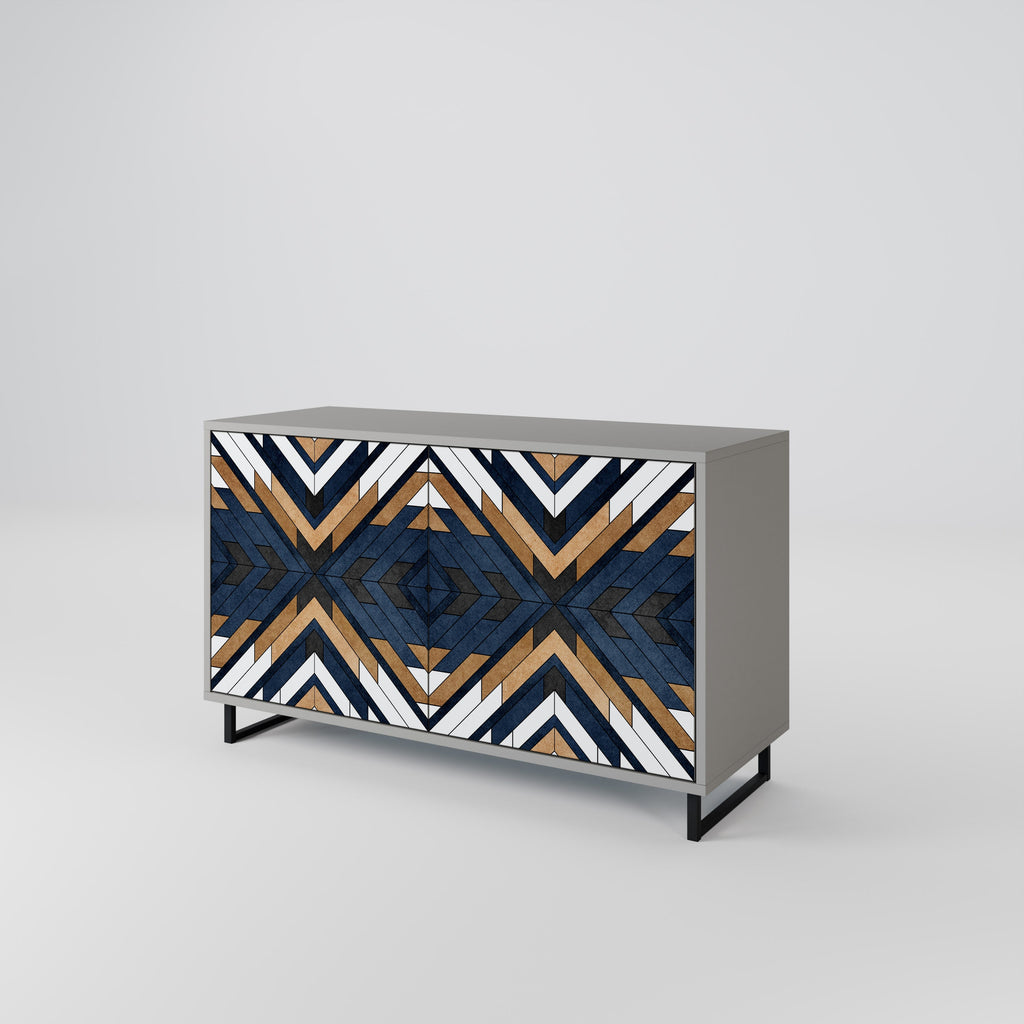 ARTFUL GEOMETRY 2-Door Sideboard in Grey Finish