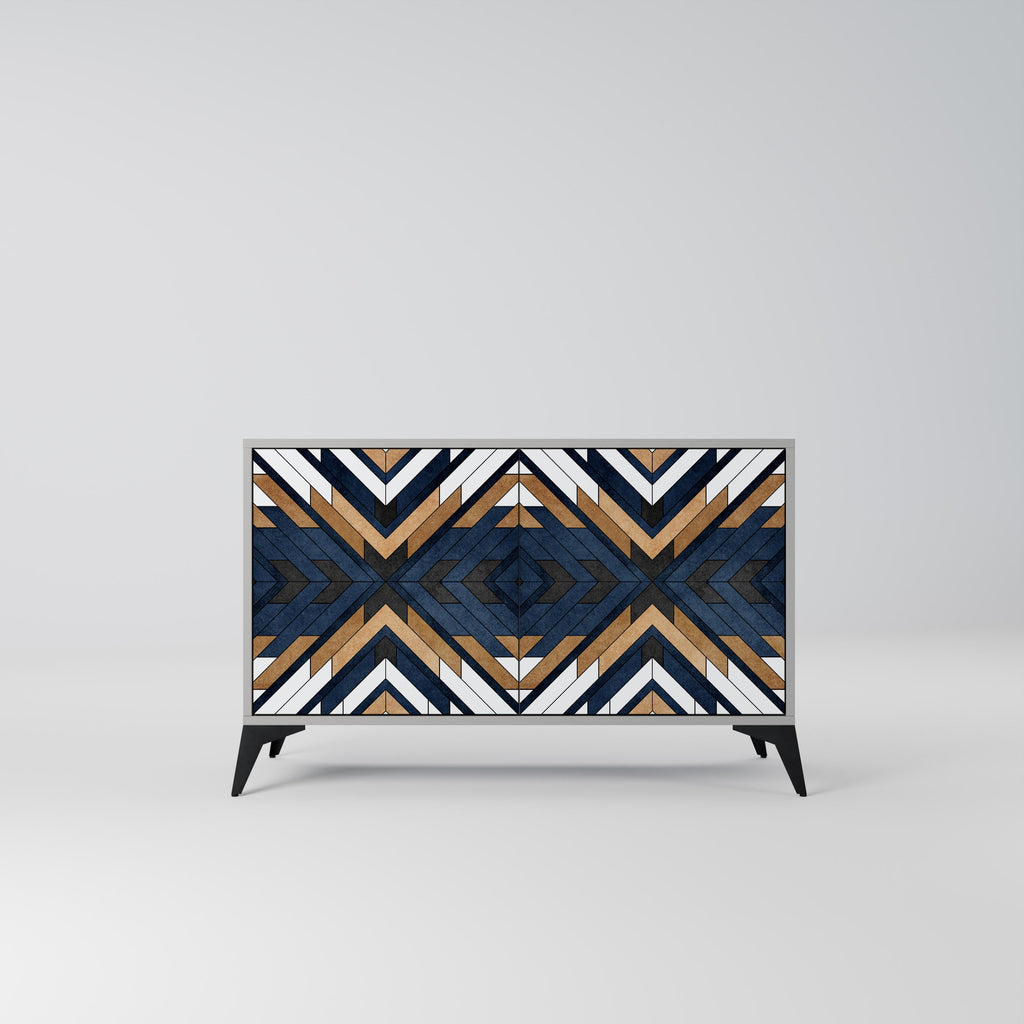 ARTFUL GEOMETRY 2-Door Sideboard in Grey Finish