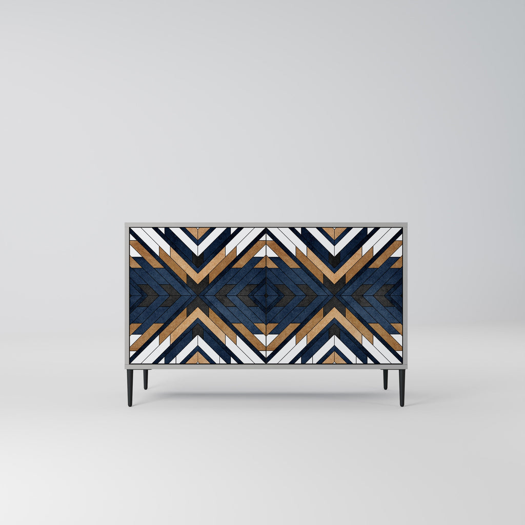 ARTFUL GEOMETRY 2-Door Sideboard in Grey Finish