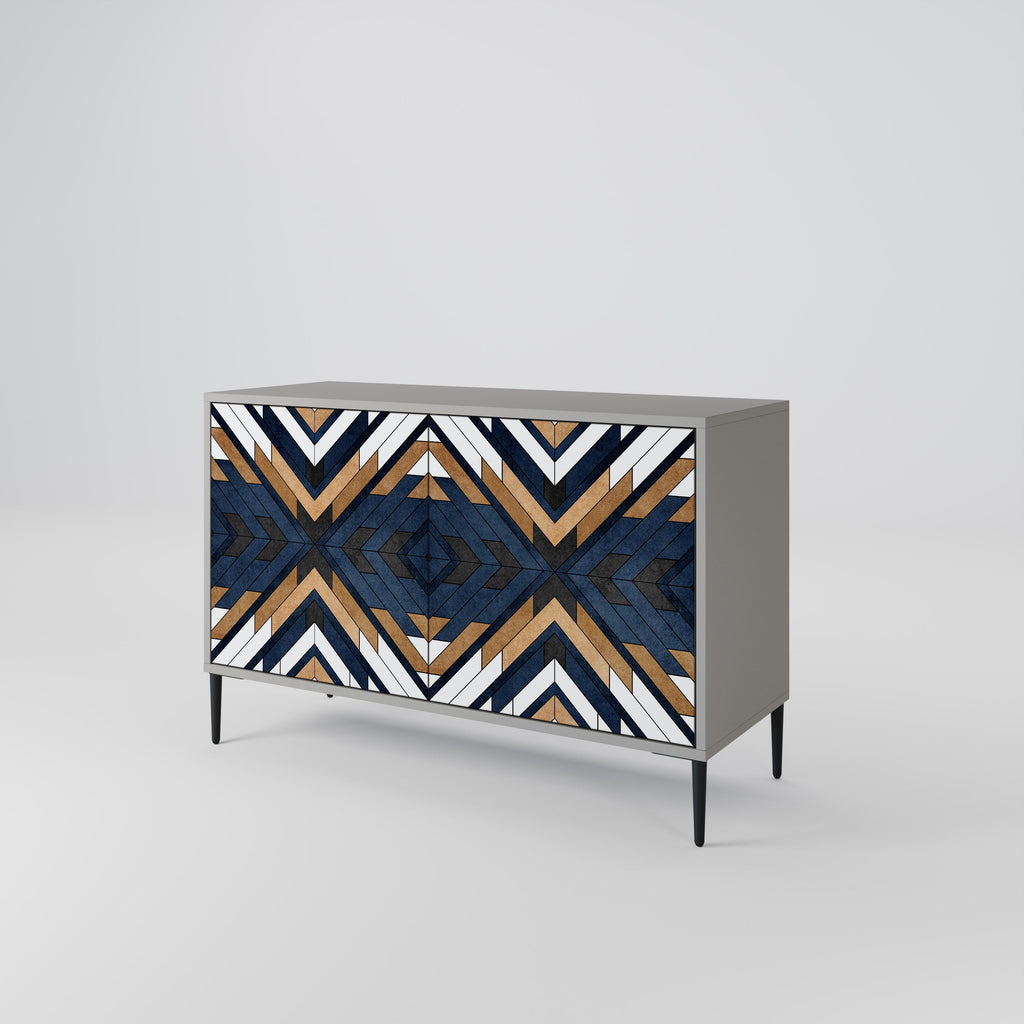 ARTFUL GEOMETRY 2-Door Sideboard in Grey Finish