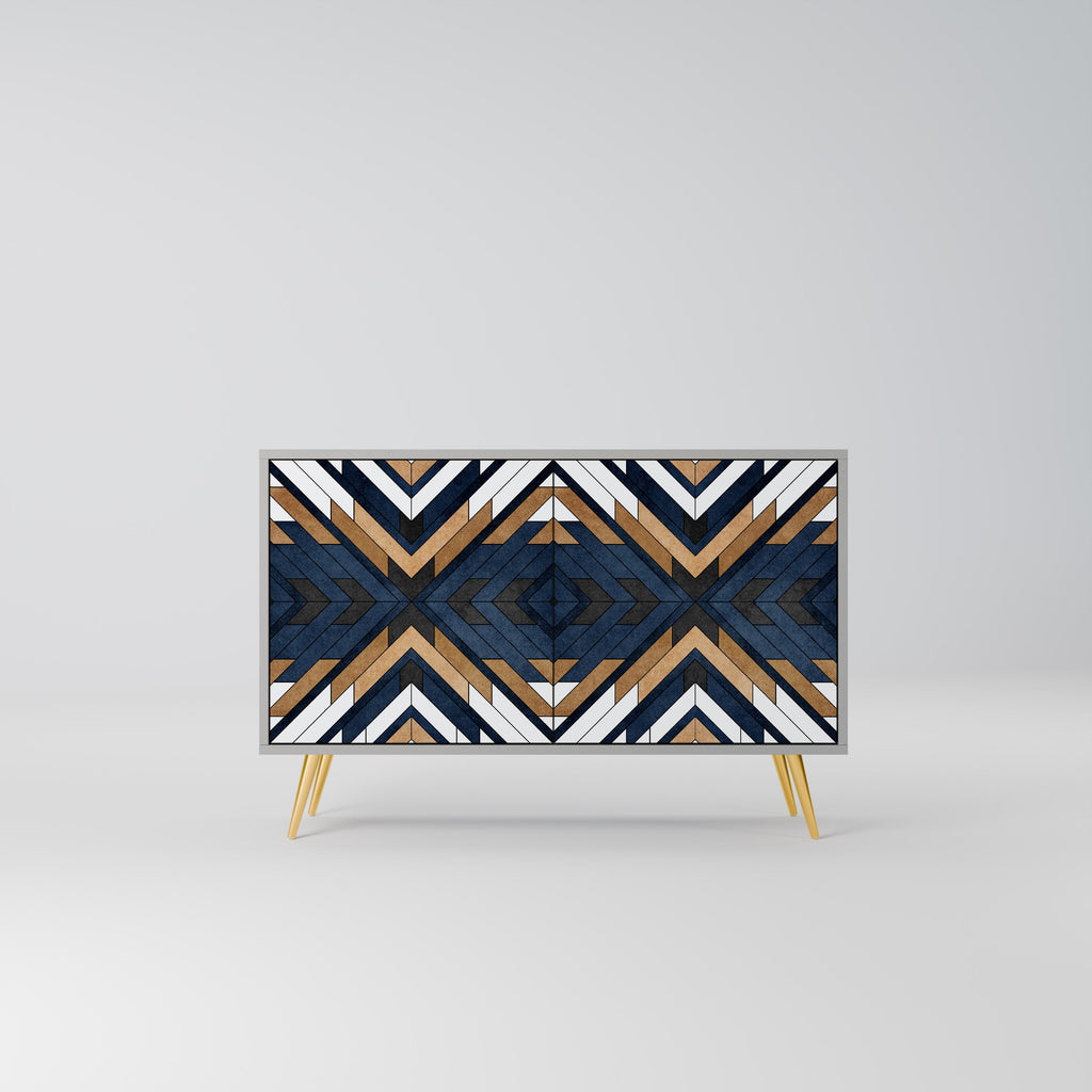 ARTFUL GEOMETRY 2-Door Sideboard in Grey Finish