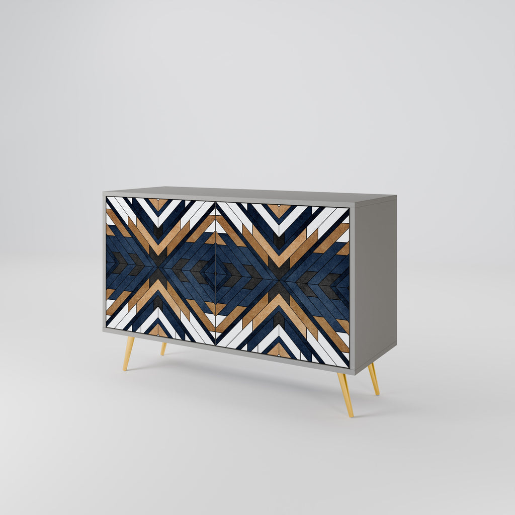ARTFUL GEOMETRY 2-Door Sideboard in Grey Finish