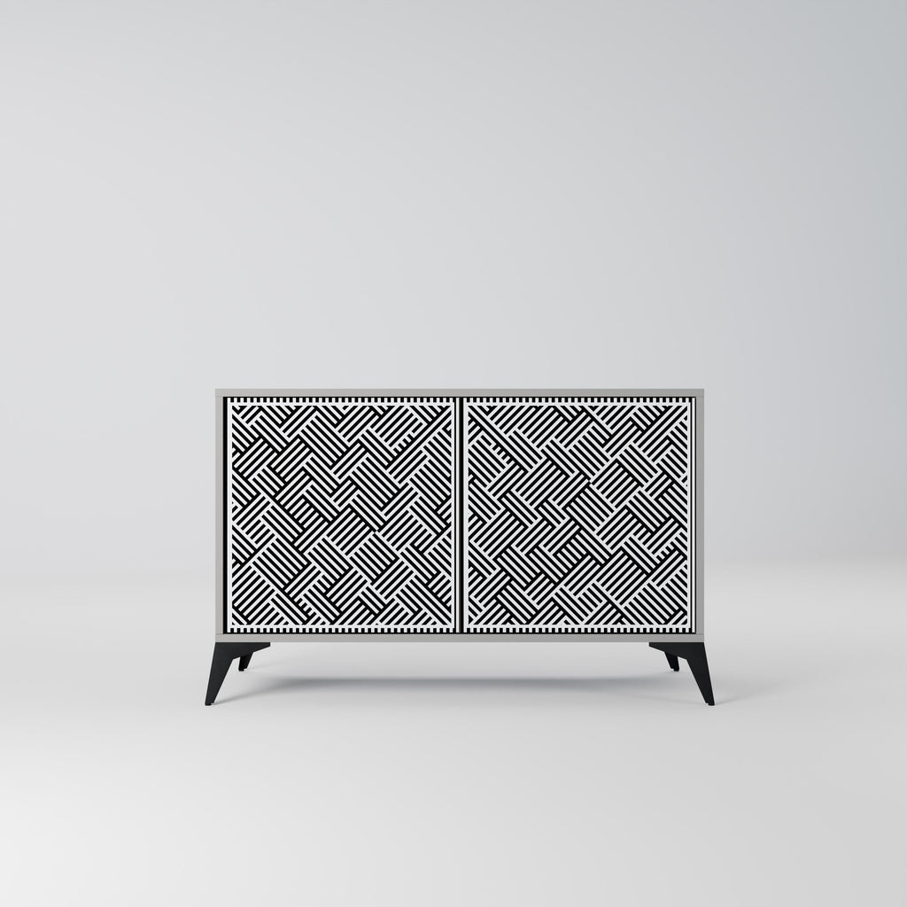 Buffet 2 portes SÉQUENCE TEMPORAIRE finition grise