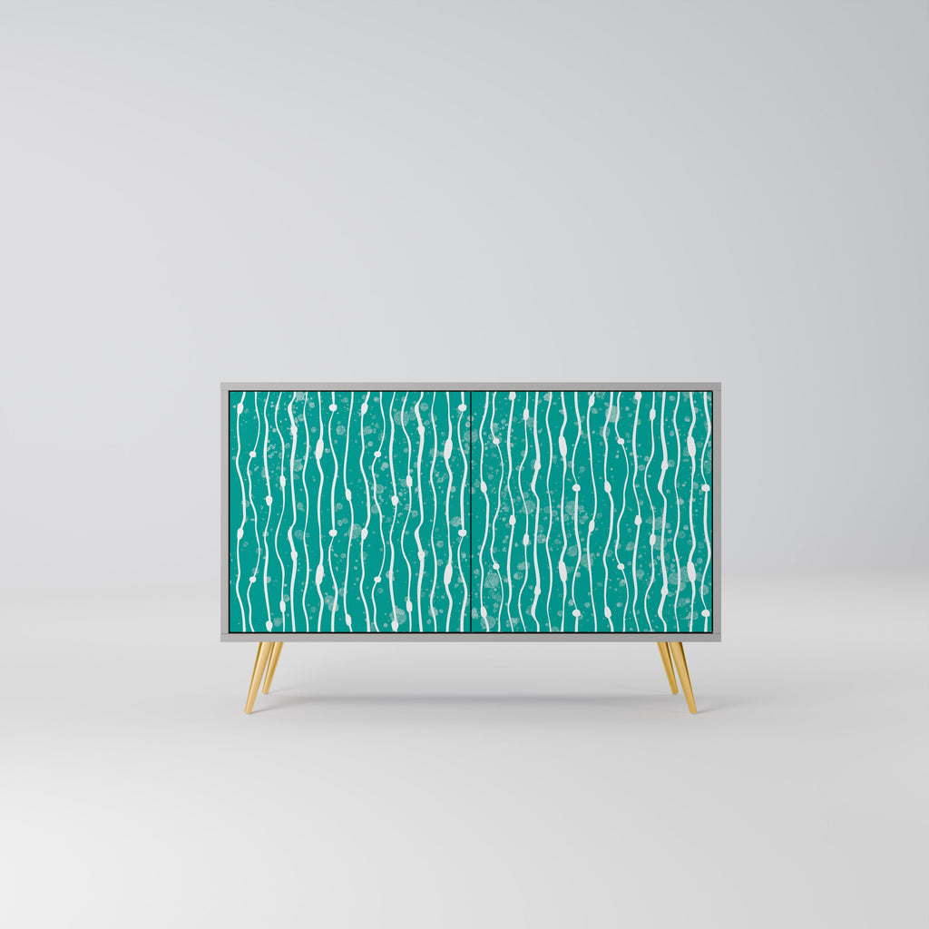 Buffet 2 portes TURQUOISE RAIN en finition grise