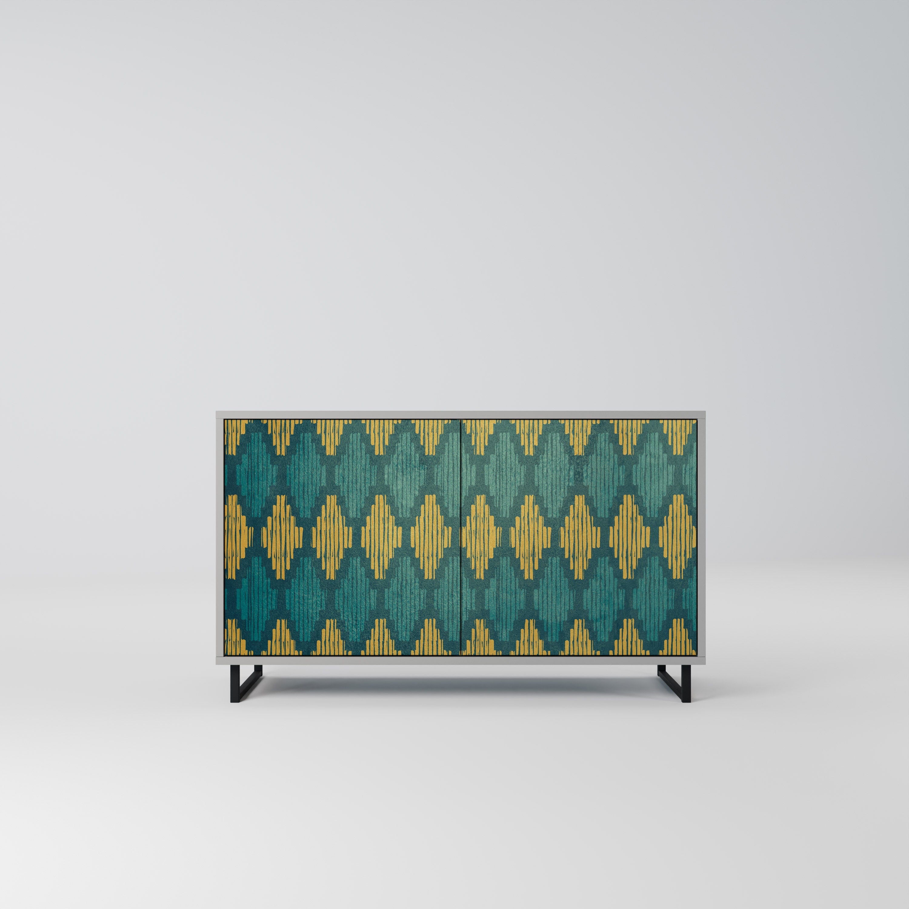 Buffet 2 portes POLYGONS finition grise