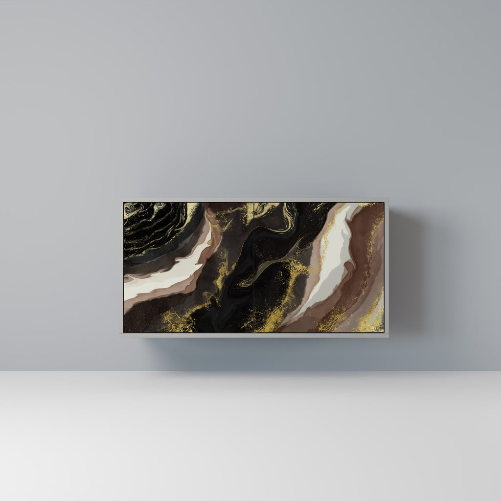 Buffet 2 portes GOLD DUST finition grise