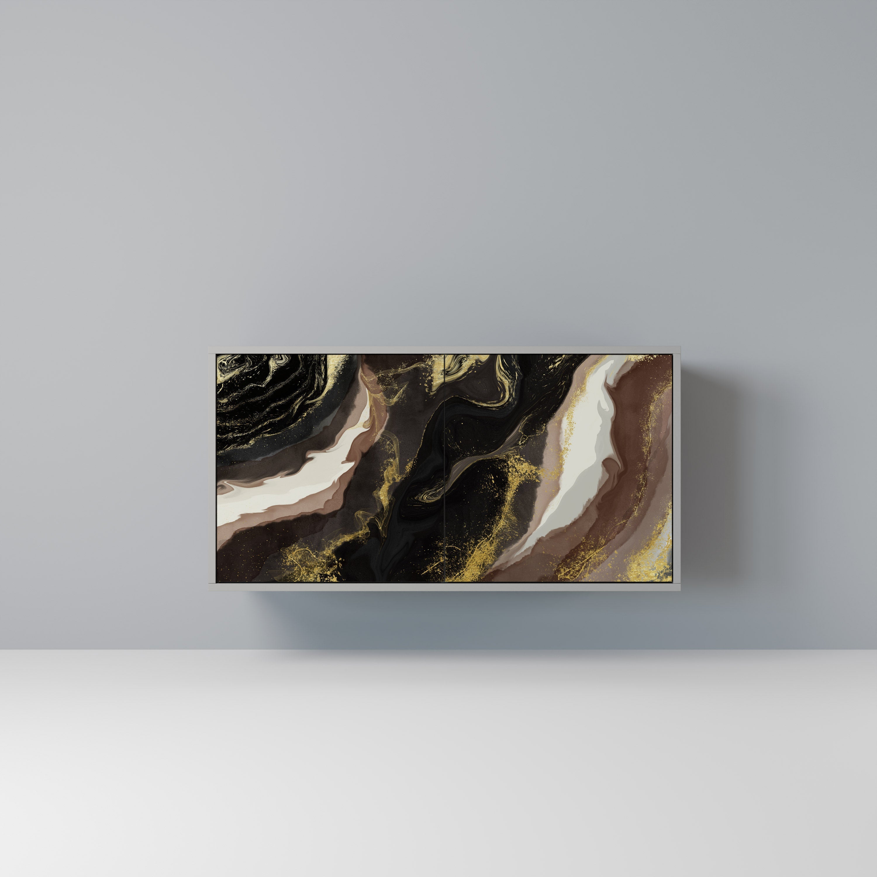 Buffet 2 portes GOLD DUST finition grise